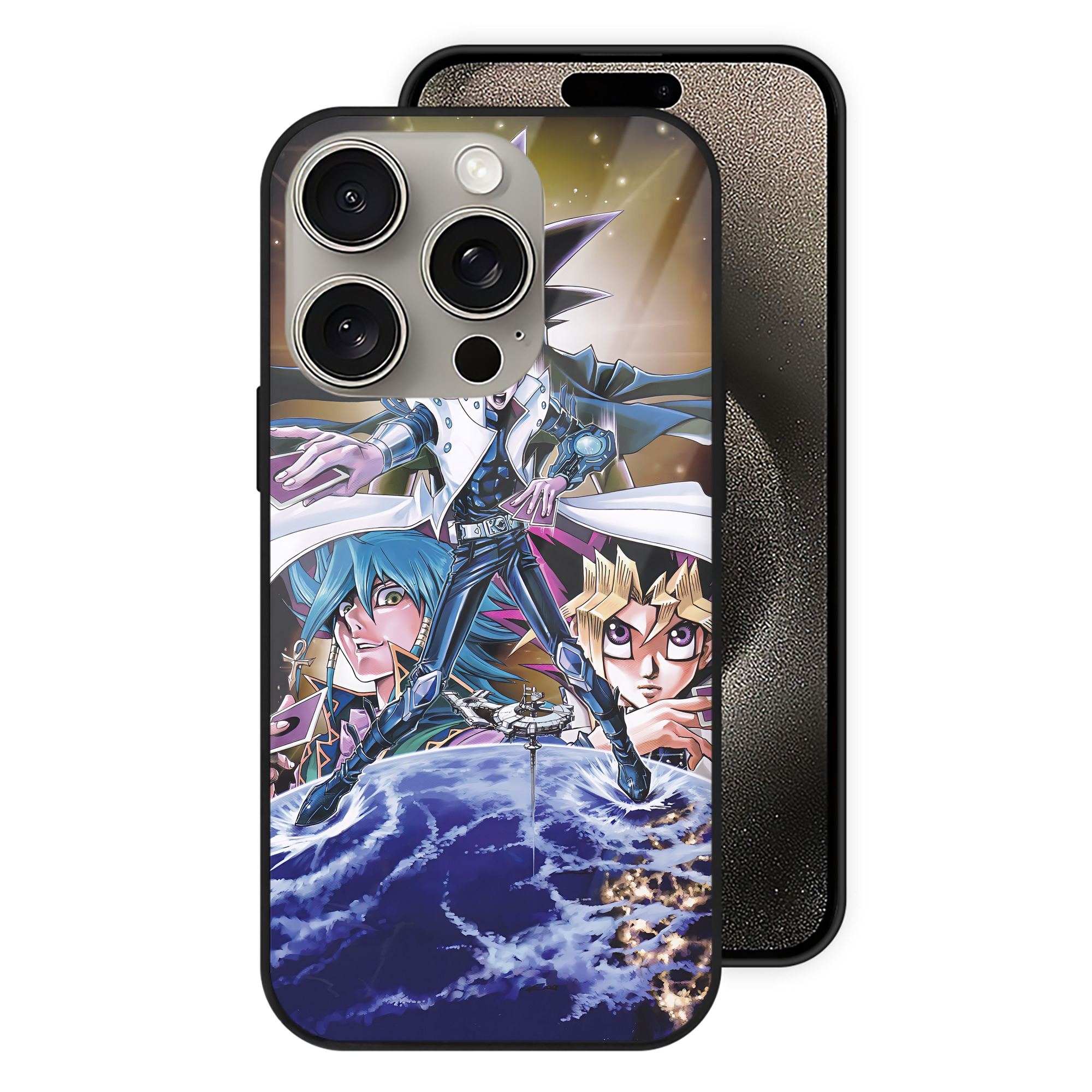遊☆戯☆王 Yu-Gi-Oh! 【iPhone15Pro対応】スマホケース 耐衝撃＆黄変防止 背面ガラス