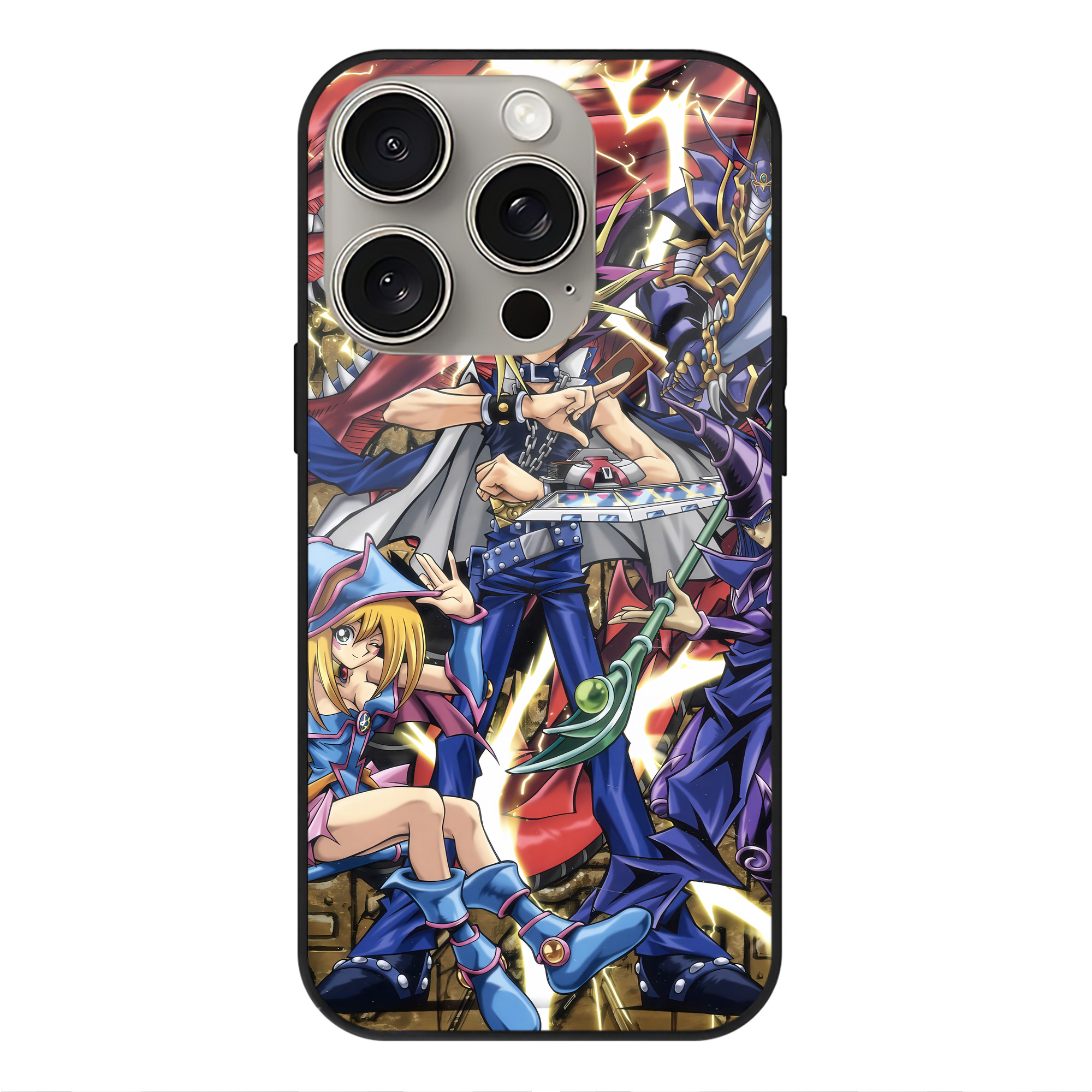 （画像用） 遊☆戯☆王 Yu-Gi-Oh! 【iPhone15Pro対応】スマホケース 耐衝撃＆黄変防止 背面ガラス