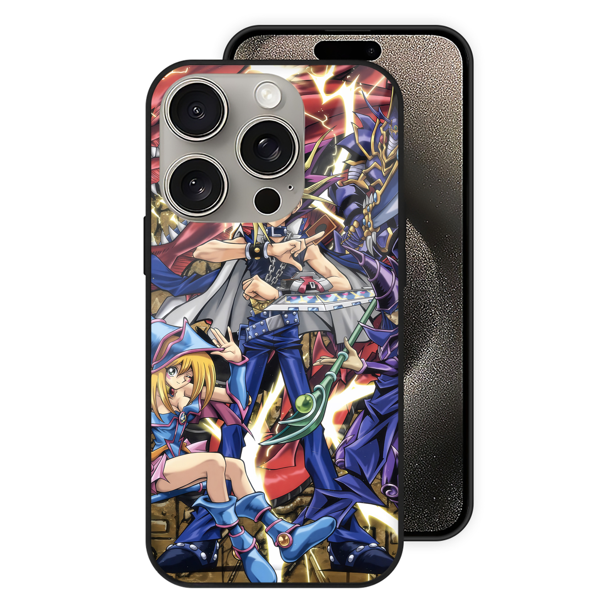 （画像用） 遊☆戯☆王 Yu-Gi-Oh! 【iPhone15Pro対応】スマホケース 耐衝撃＆黄変防止 背面ガラス