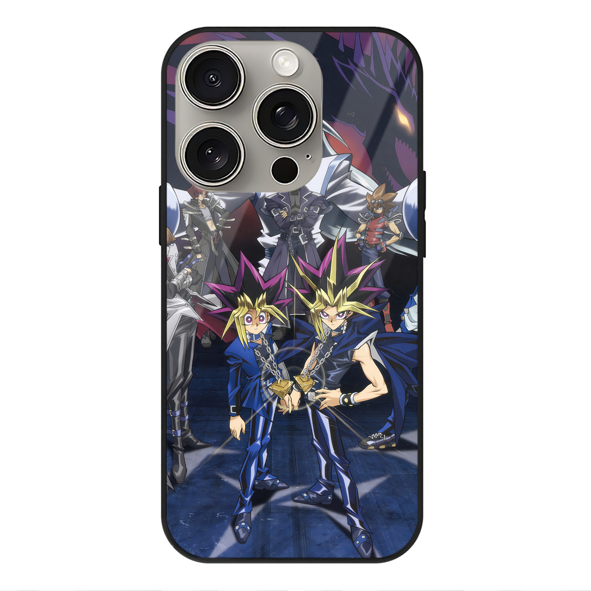 遊☆戯☆王 Yu-Gi-Oh! 【iPhone15Pro対応】スマホケース 耐衝撃＆黄変防止 背面ガラス