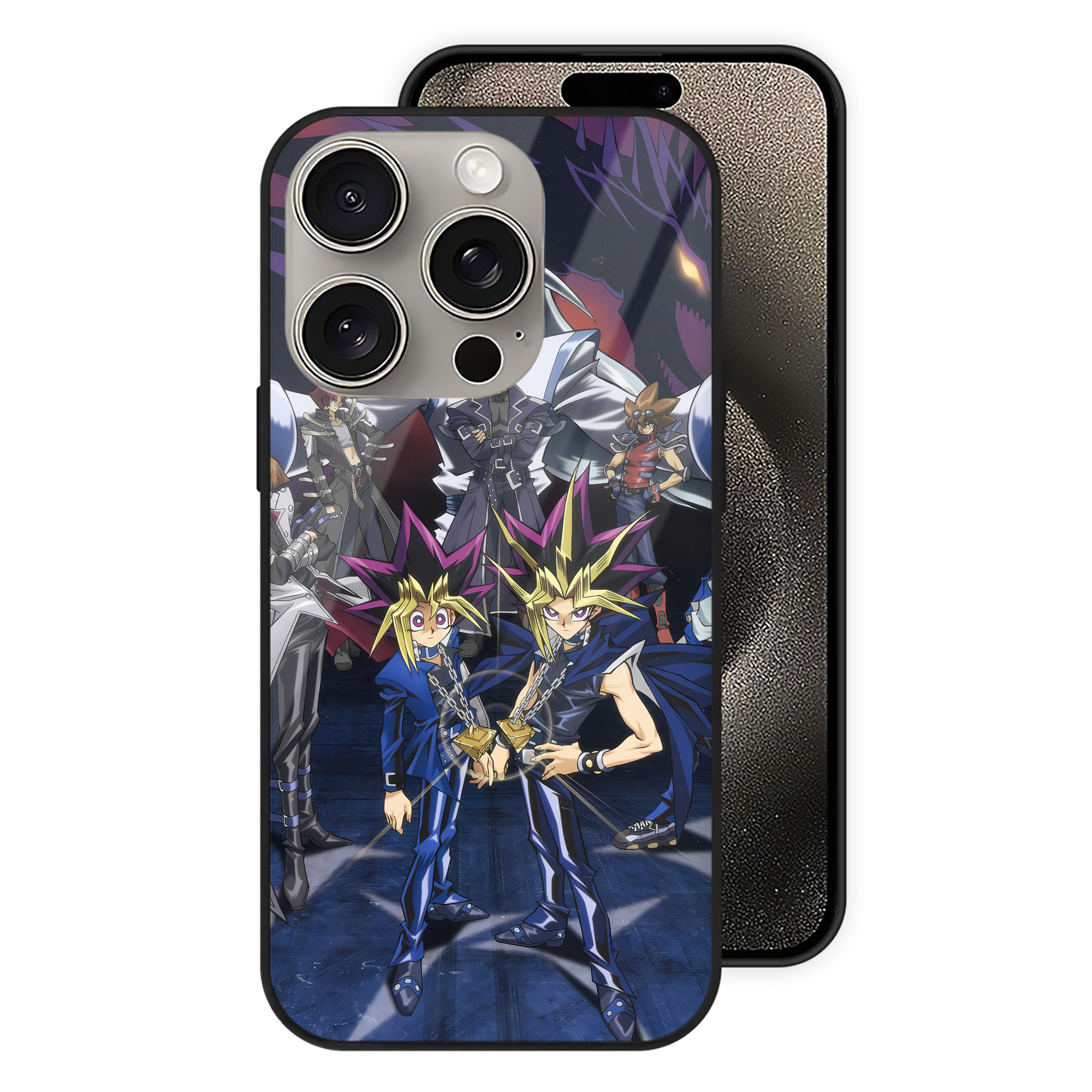 遊☆戯☆王 Yu-Gi-Oh! 【iPhone15Pro対応】スマホケース 耐衝撃＆黄変防止 背面ガラス