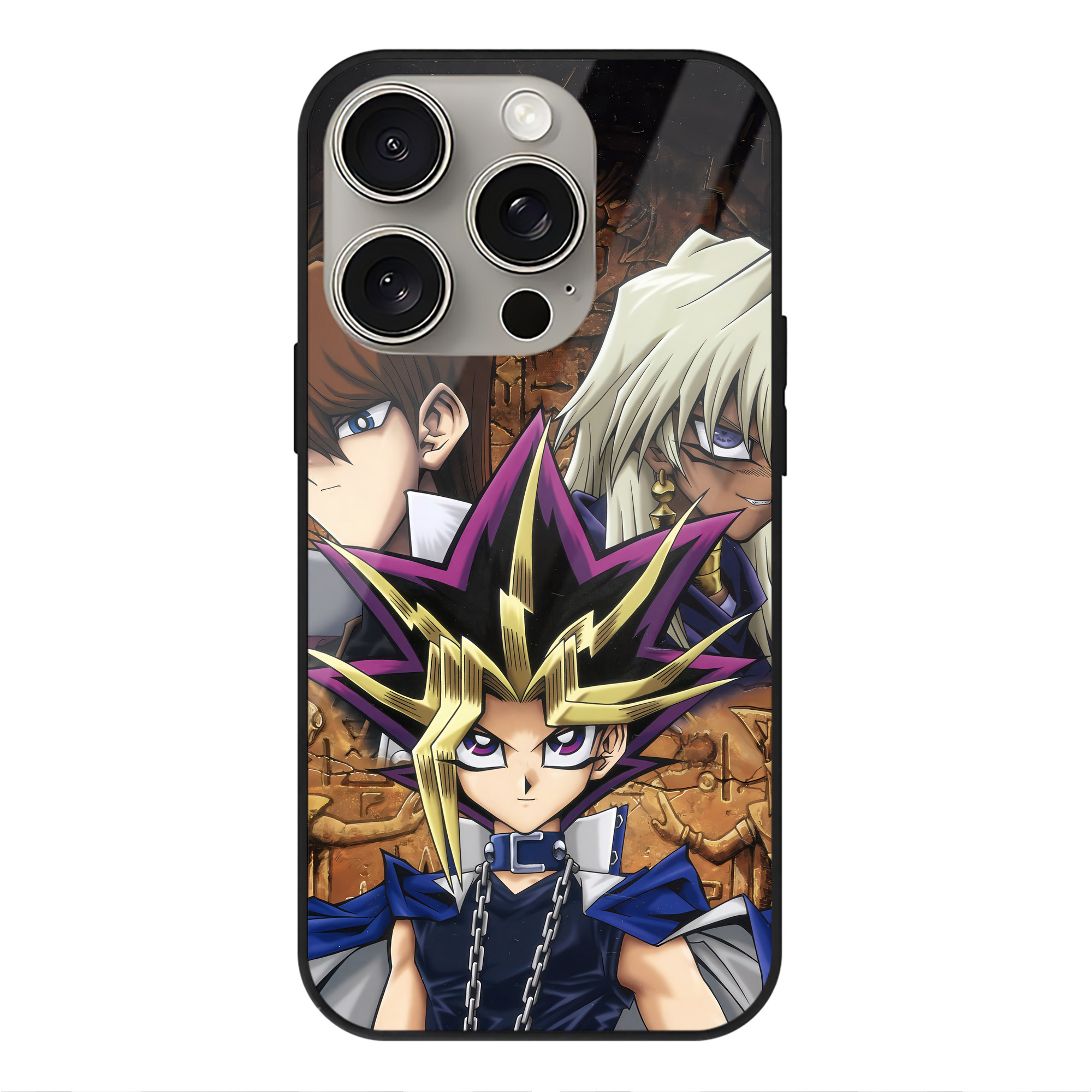 遊☆戯☆王 Yu-Gi-Oh! 【iPhone15Pro対応】スマホケース 耐衝撃＆黄変防止 背面ガラス