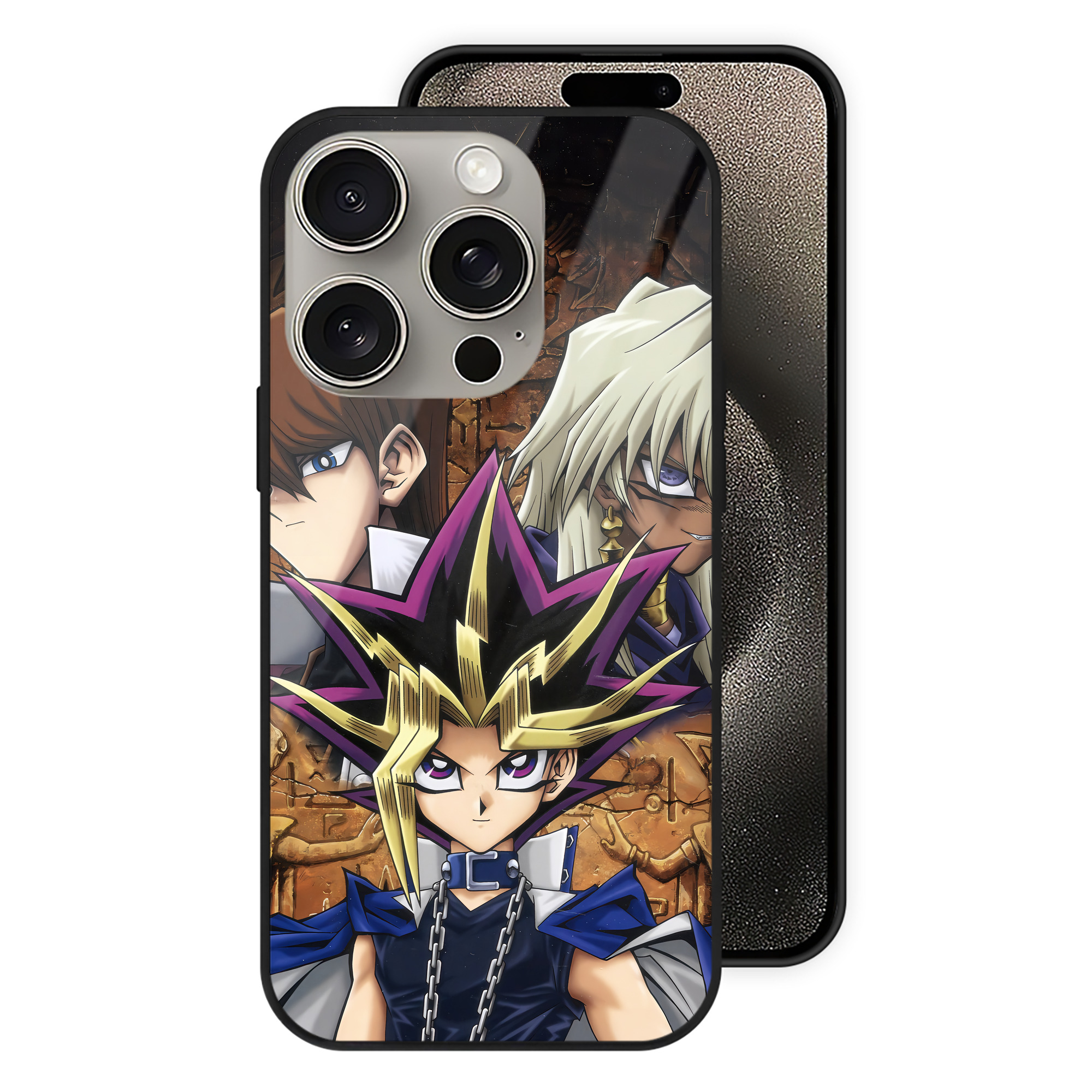 遊☆戯☆王 Yu-Gi-Oh! 【iPhone15Pro対応】スマホケース 耐衝撃＆黄変防止 背面ガラス