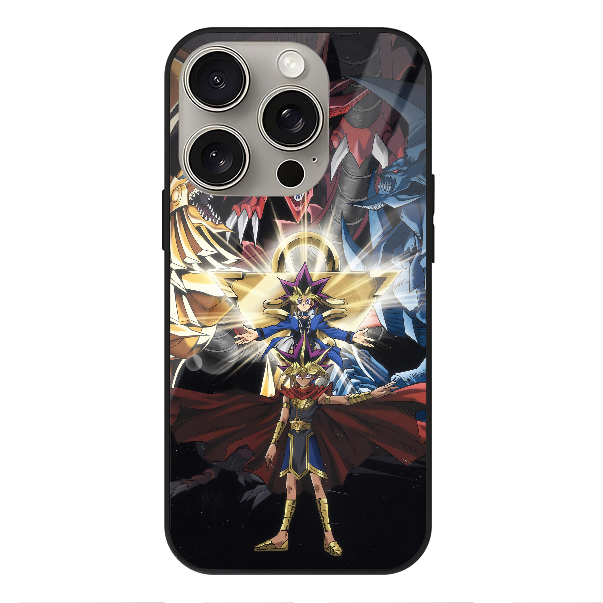 （画像用） 遊☆戯☆王 Yu-Gi-Oh! 【iPhone15Pro対応】スマホケース 耐衝撃＆黄変防止 背面ガラス