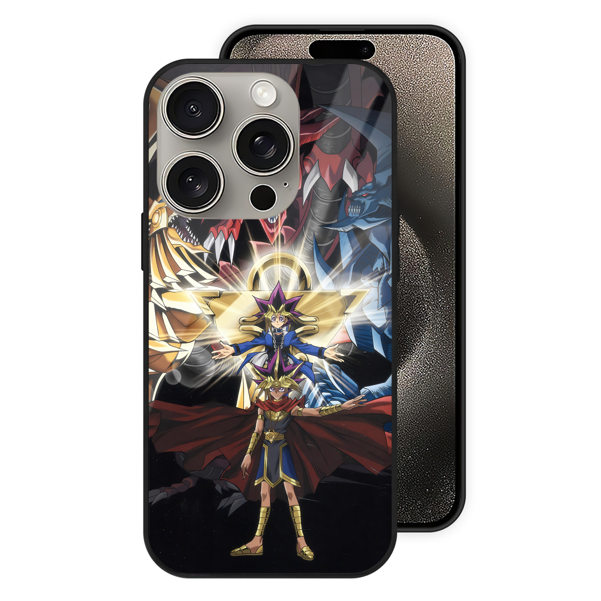 （画像用） 遊☆戯☆王 Yu-Gi-Oh! 【iPhone15Pro対応】スマホケース 耐衝撃＆黄変防止 背面ガラス