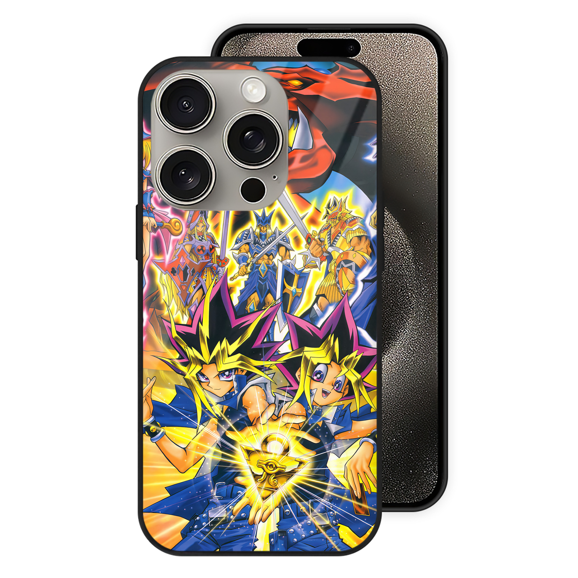遊☆戯☆王 Yu-Gi-Oh! 【iPhone15Pro対応】スマホケース 耐衝撃＆黄変防止 背面ガラス