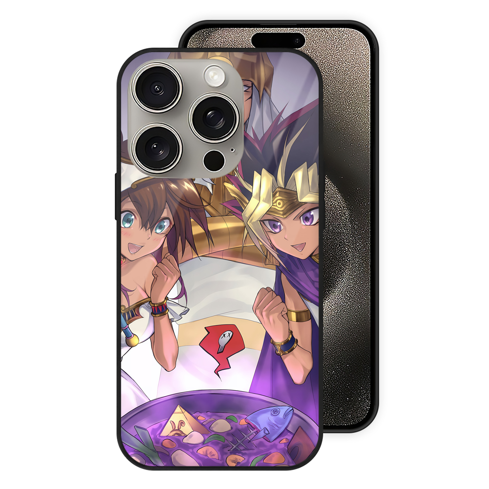 遊☆戯☆王 Yu-Gi-Oh! 【iPhone15Pro対応】スマホケース 耐衝撃＆黄変防止 背面ガラス