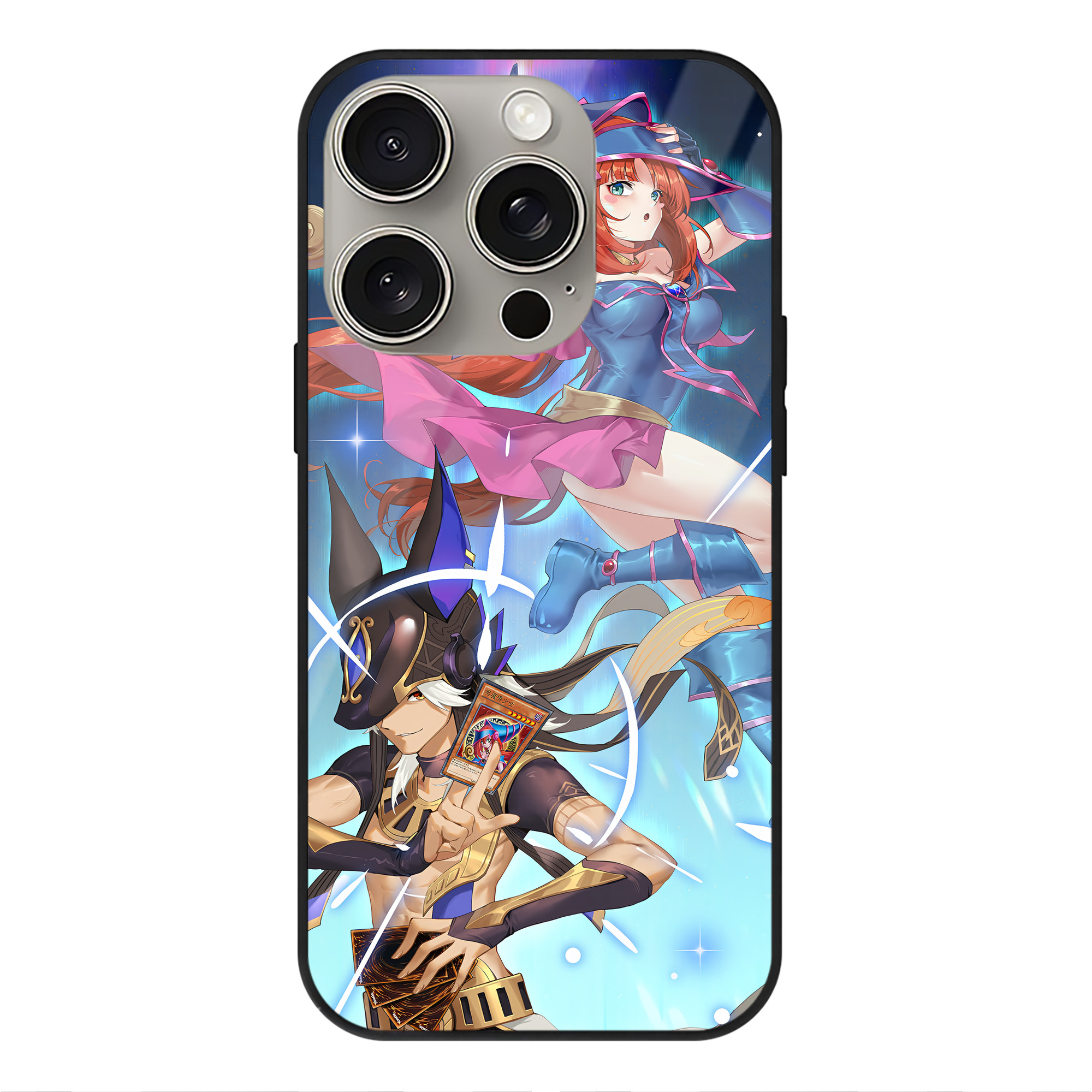 （画像用） 遊☆戯☆王 Yu-Gi-Oh! 【iPhone15Pro対応】スマホケース 耐衝撃＆黄変防止 背面ガラス