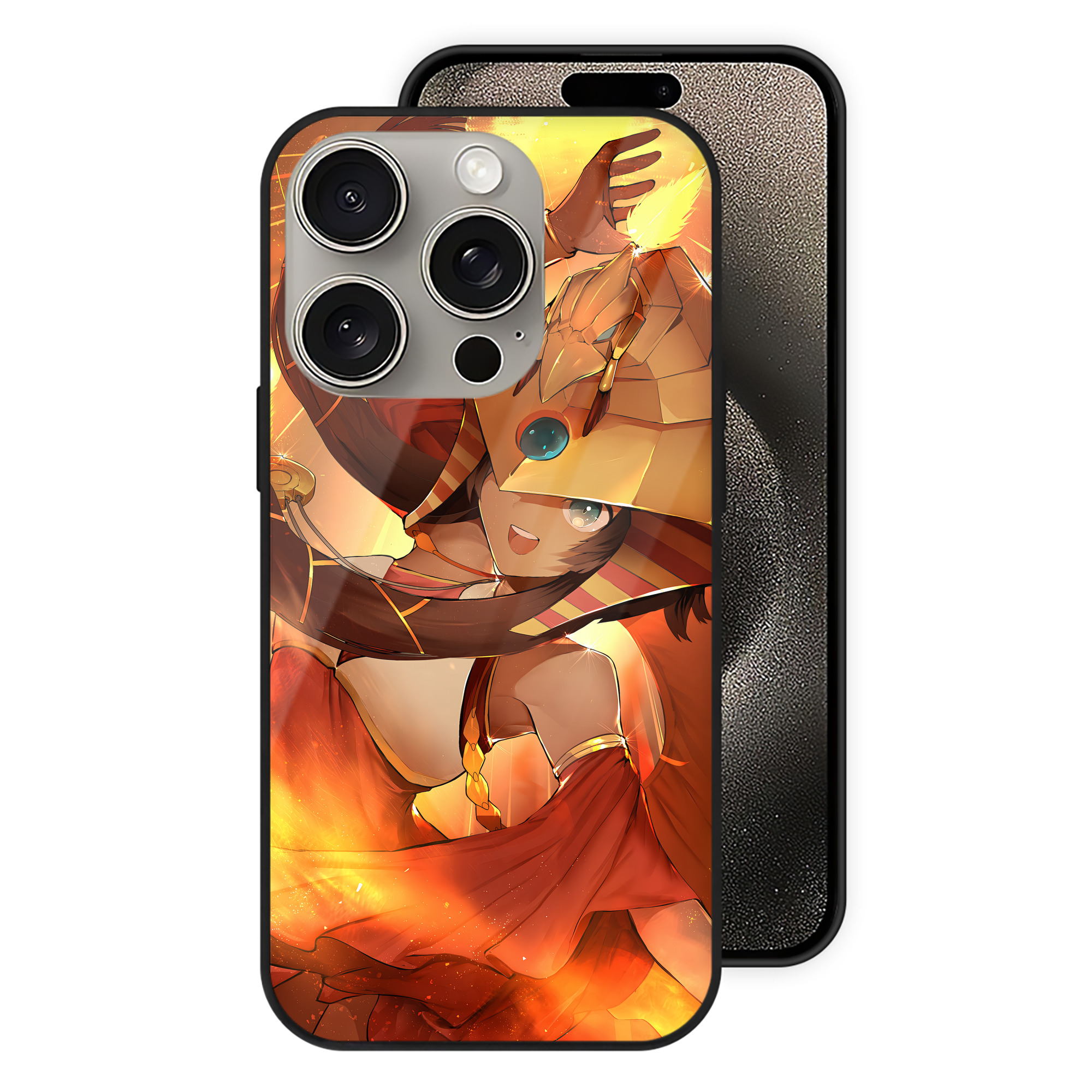 （画像用） 遊☆戯☆王 Yu-Gi-Oh! 【iPhone15Pro対応】スマホケース 耐衝撃＆黄変防止 背面ガラス