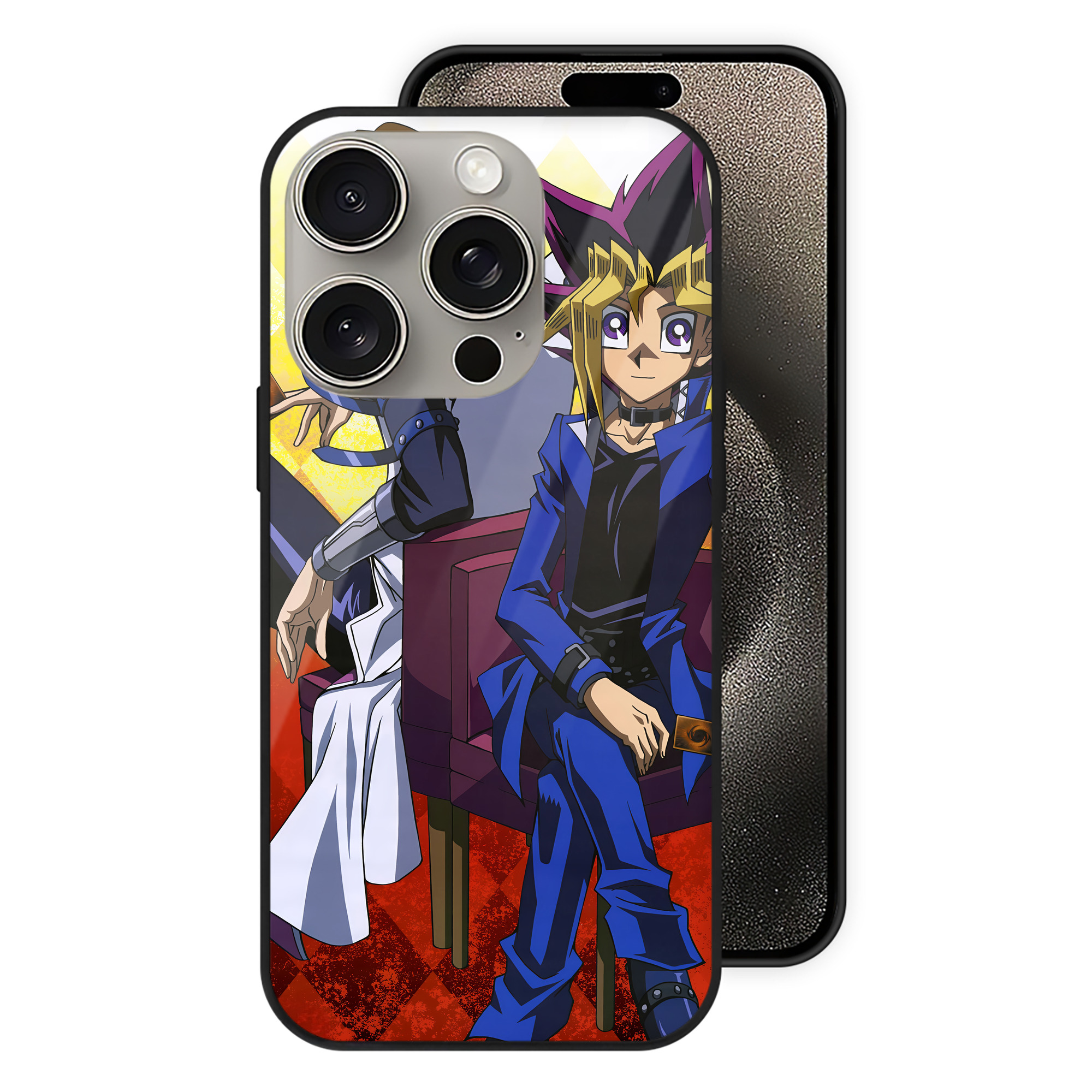 遊☆戯☆王 Yu-Gi-Oh! 【iPhone15Pro対応】スマホケース 耐衝撃＆黄変防止 背面ガラス