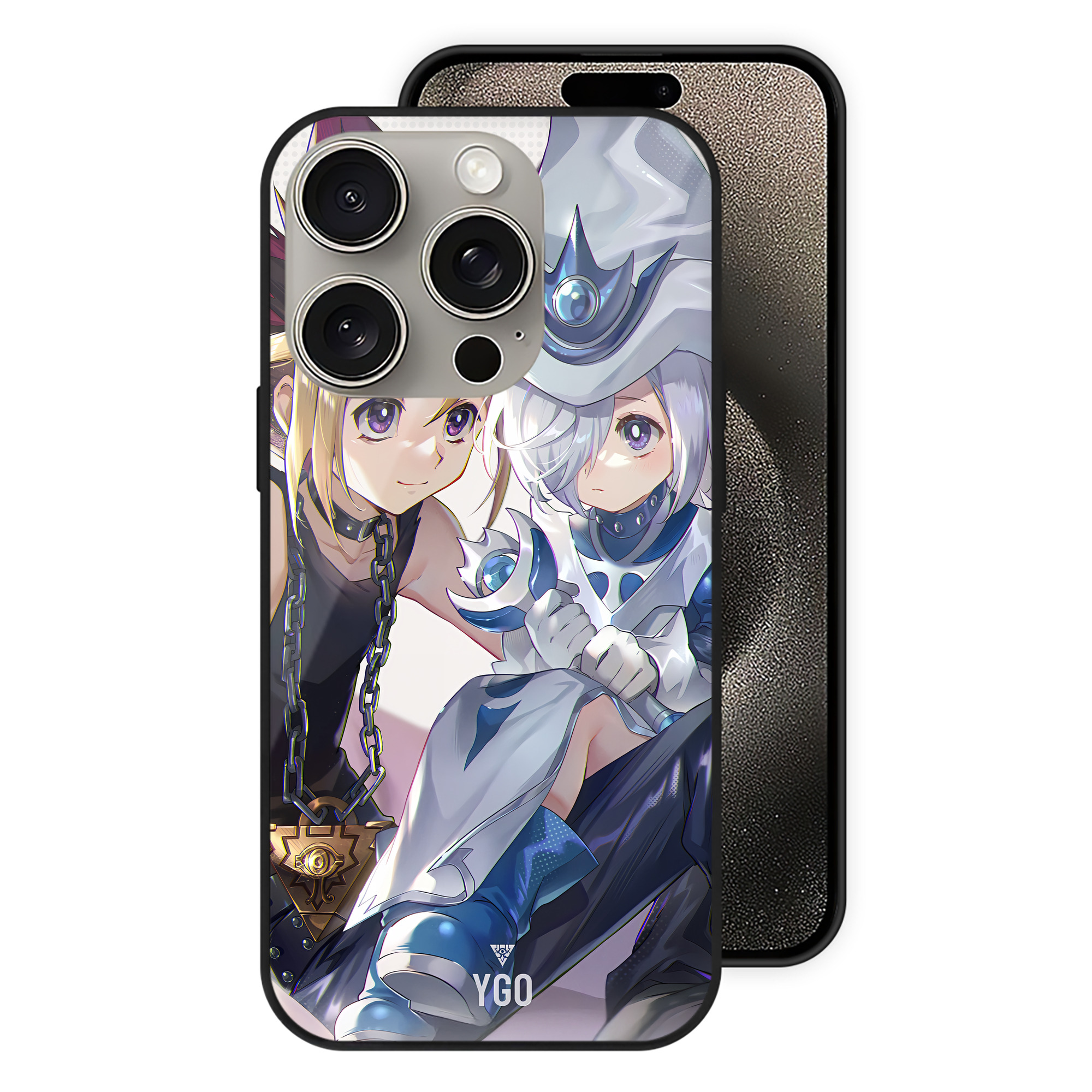遊☆戯☆王 Yu-Gi-Oh! 【iPhone15Pro対応】スマホケース 耐衝撃＆黄変防止 背面ガラス