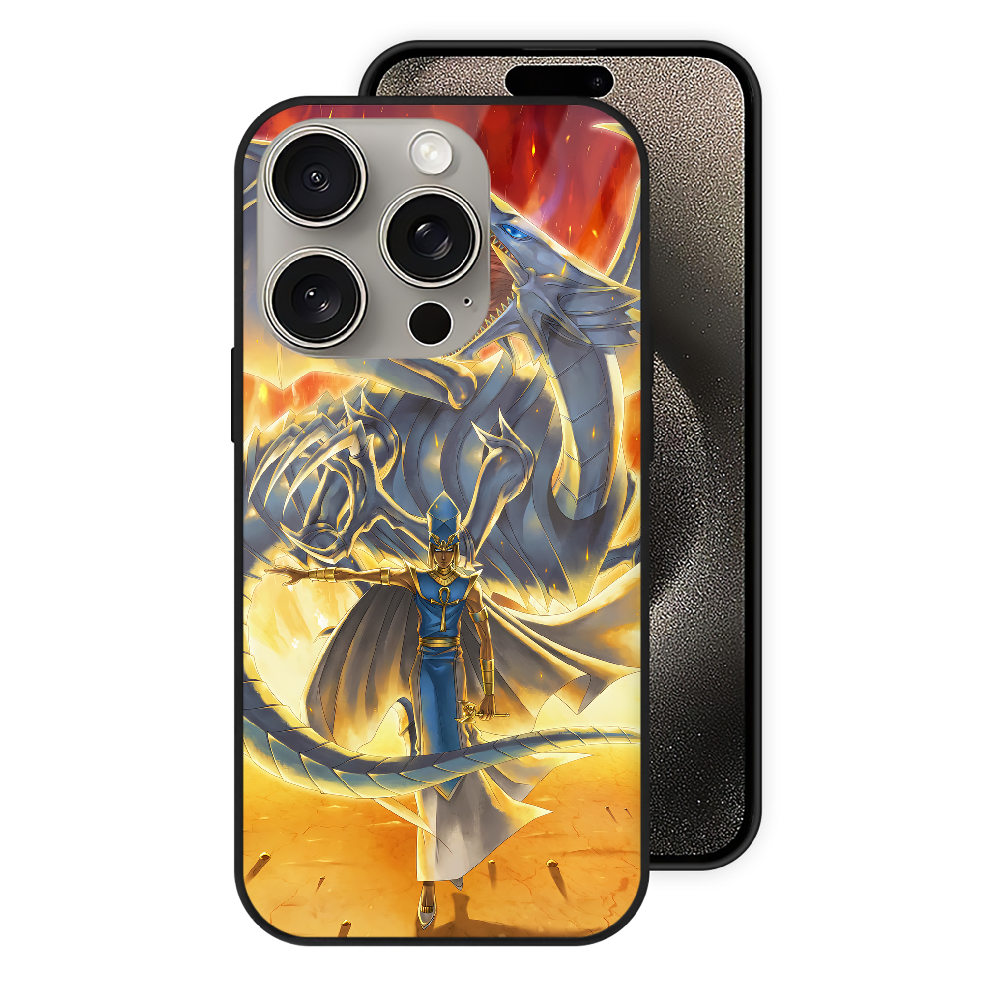 遊☆戯☆王 Yu-Gi-Oh! 【iPhone15Pro対応】スマホケース 耐衝撃＆黄変防止 背面ガラス