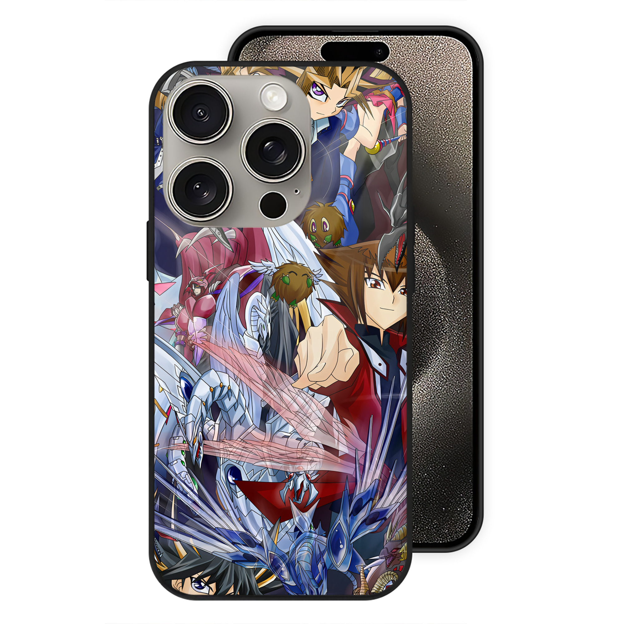 遊☆戯☆王 Yu-Gi-Oh! 【iPhone15Pro対応】スマホケース 耐衝撃＆黄変防止 背面ガラス