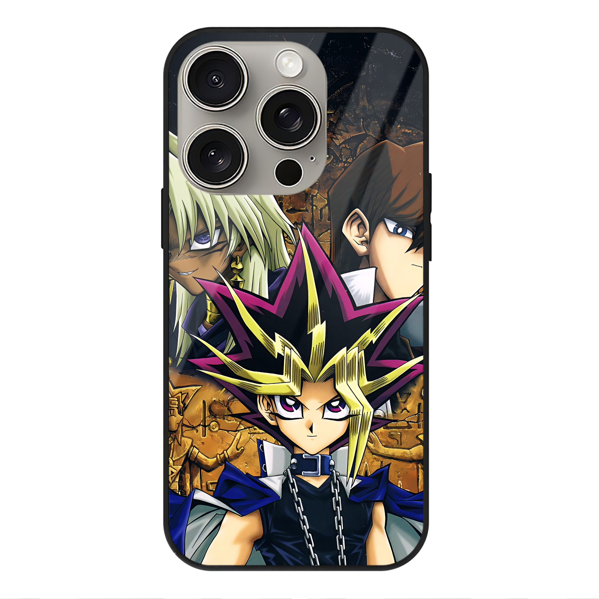 遊☆戯☆王 Yu-Gi-Oh! 【iPhone15Pro対応】スマホケース 耐衝撃＆黄変防止 背面ガラス