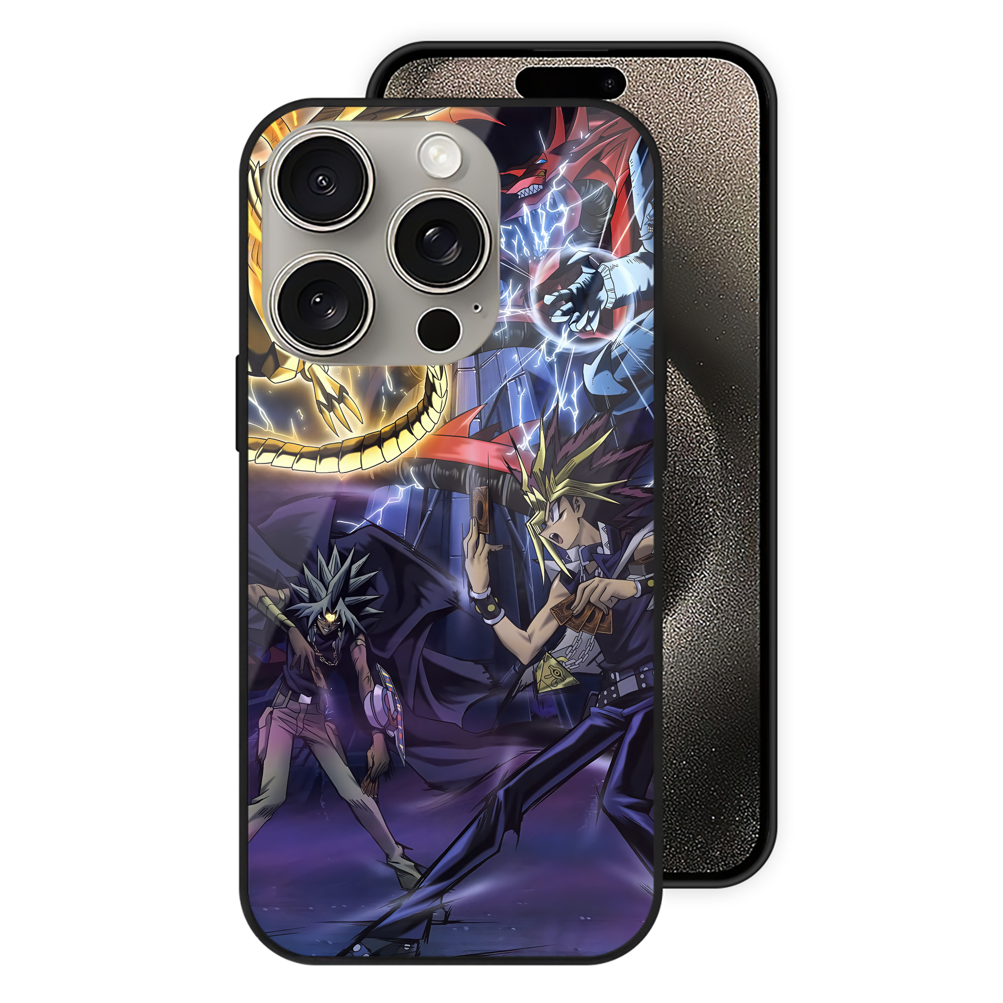 遊☆戯☆王 Yu-Gi-Oh! 【iPhone15Pro対応】スマホケース 耐衝撃＆黄変防止 背面ガラス