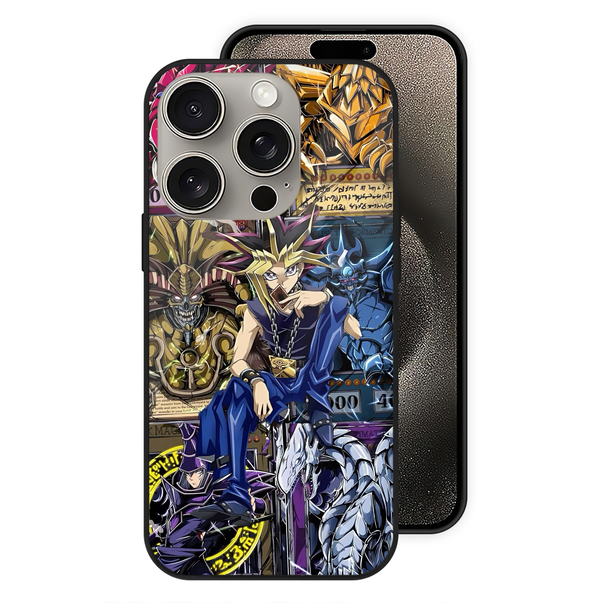 遊☆戯☆王 Yu-Gi-Oh! 【iPhone15Pro対応】スマホケース 耐衝撃＆黄変防止 背面ガラス