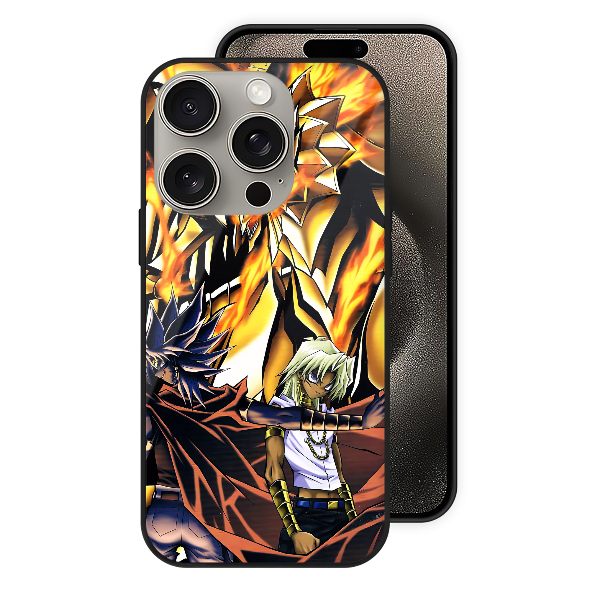 遊☆戯☆王 Yu-Gi-Oh! 【iPhone15Pro対応】スマホケース 耐衝撃＆黄変防止 背面ガラス