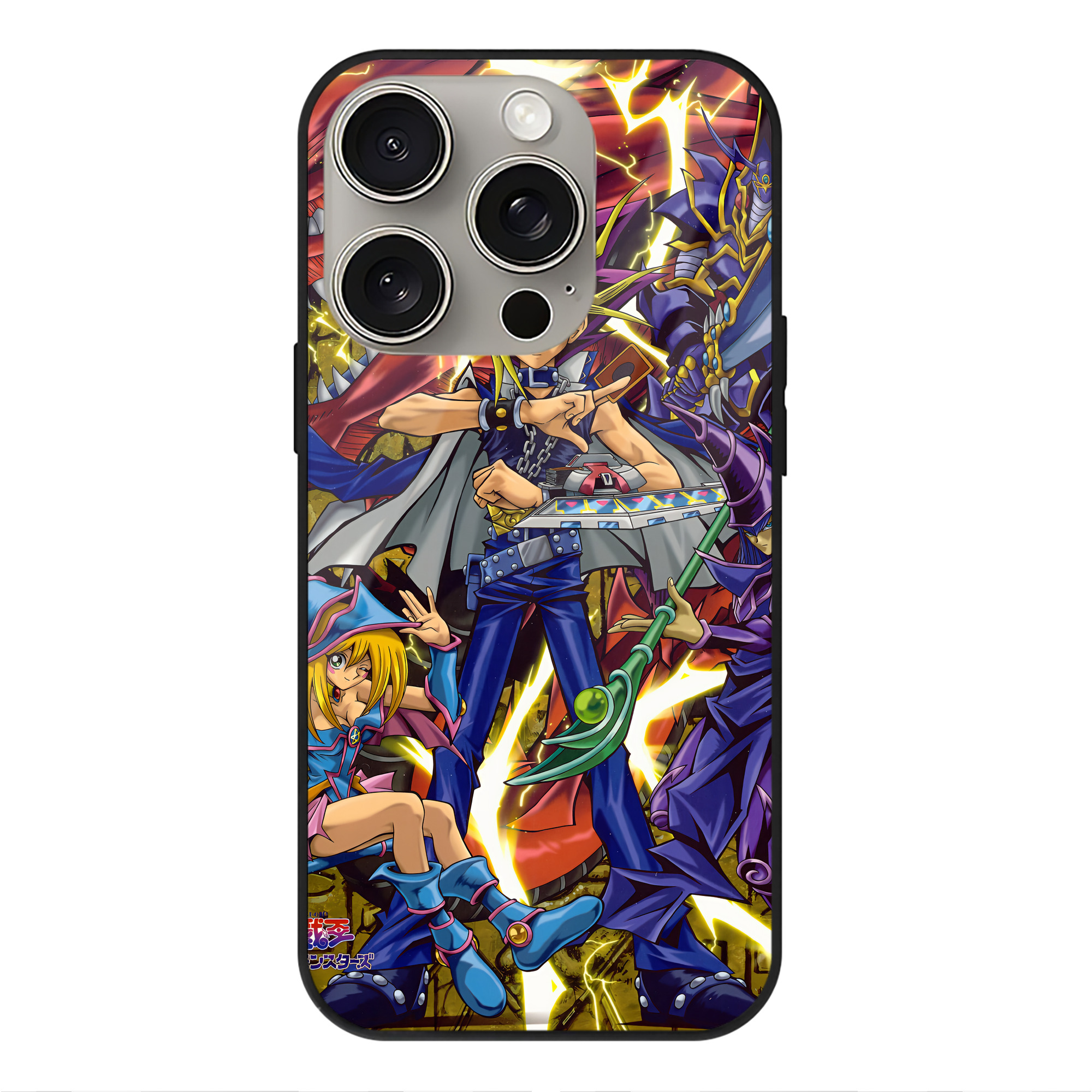 遊☆戯☆王 Yu-Gi-Oh! 【iPhone15Pro対応】スマホケース 耐衝撃＆黄変防止 背面ガラス