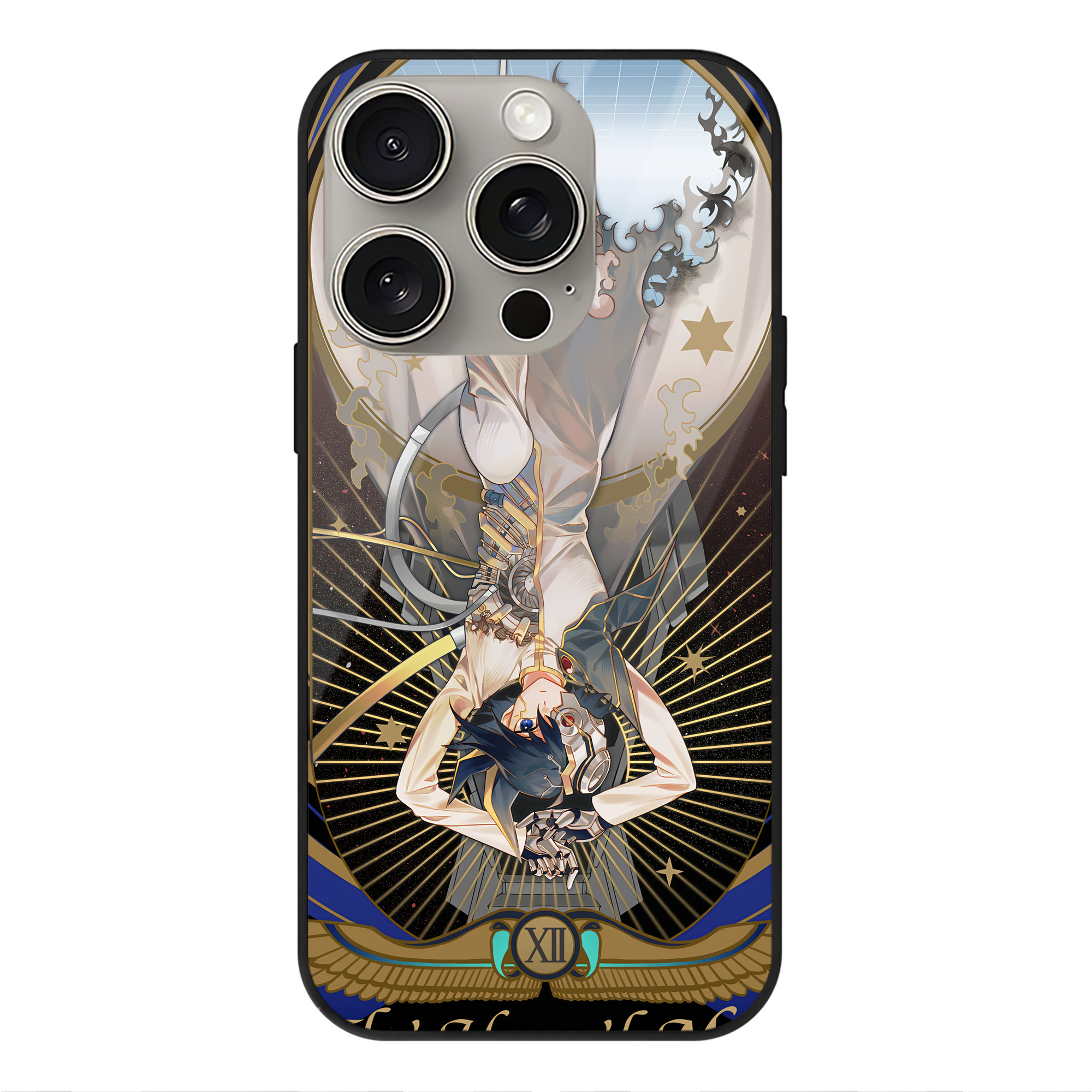 （画像用） 遊☆戯☆王 Yu-Gi-Oh! 【iPhone15Pro対応】スマホケース 耐衝撃＆黄変防止 背面ガラス