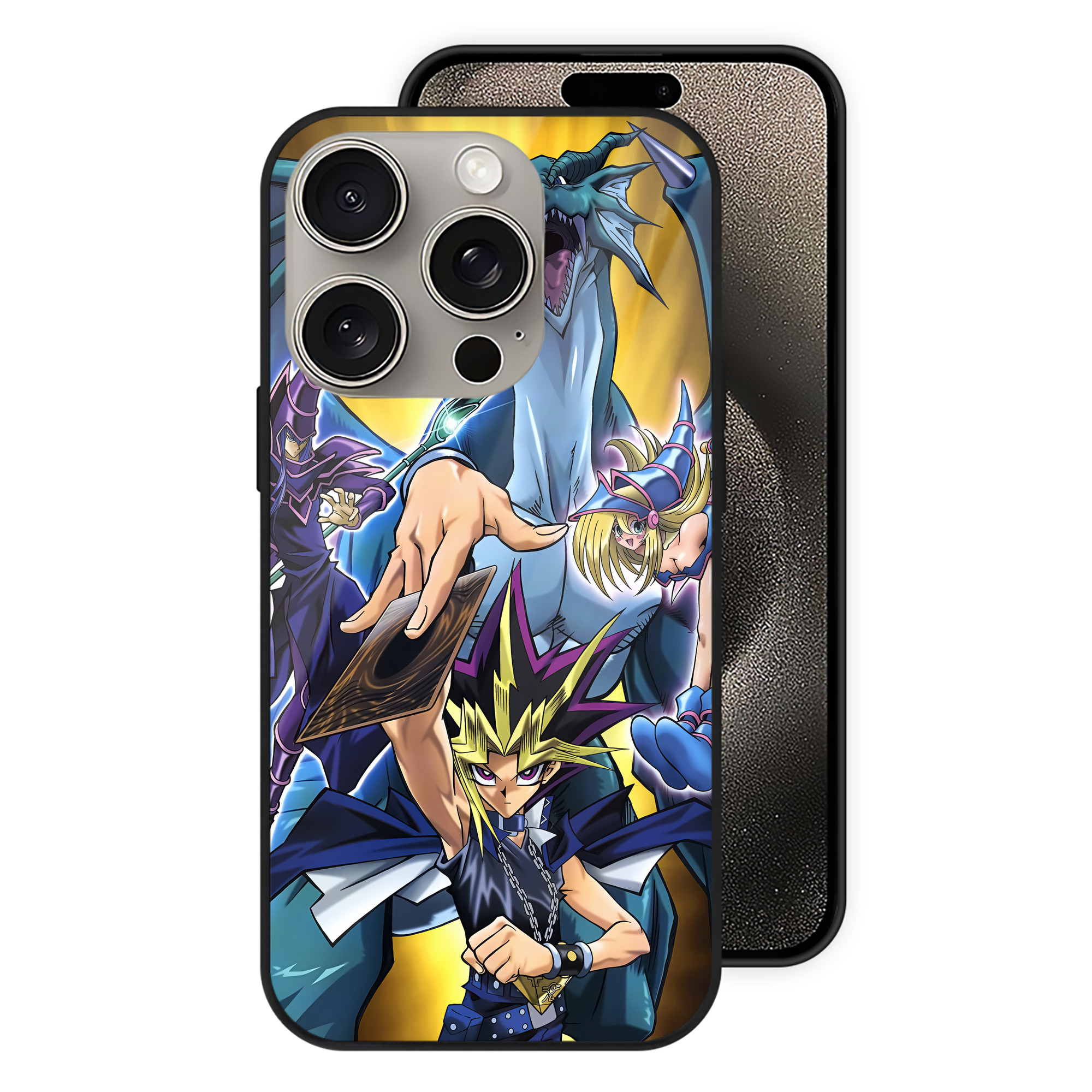 遊☆戯☆王 Yu-Gi-Oh! 【iPhone15Pro対応】スマホケース 耐衝撃＆黄変防止 背面ガラス