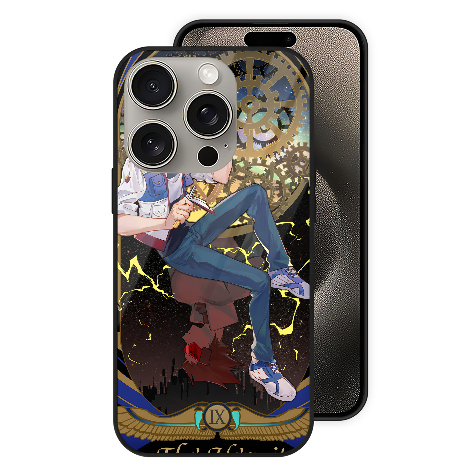 遊☆戯☆王 Yu-Gi-Oh! 【iPhone15Pro対応】スマホケース 耐衝撃＆黄変防止 背面ガラス