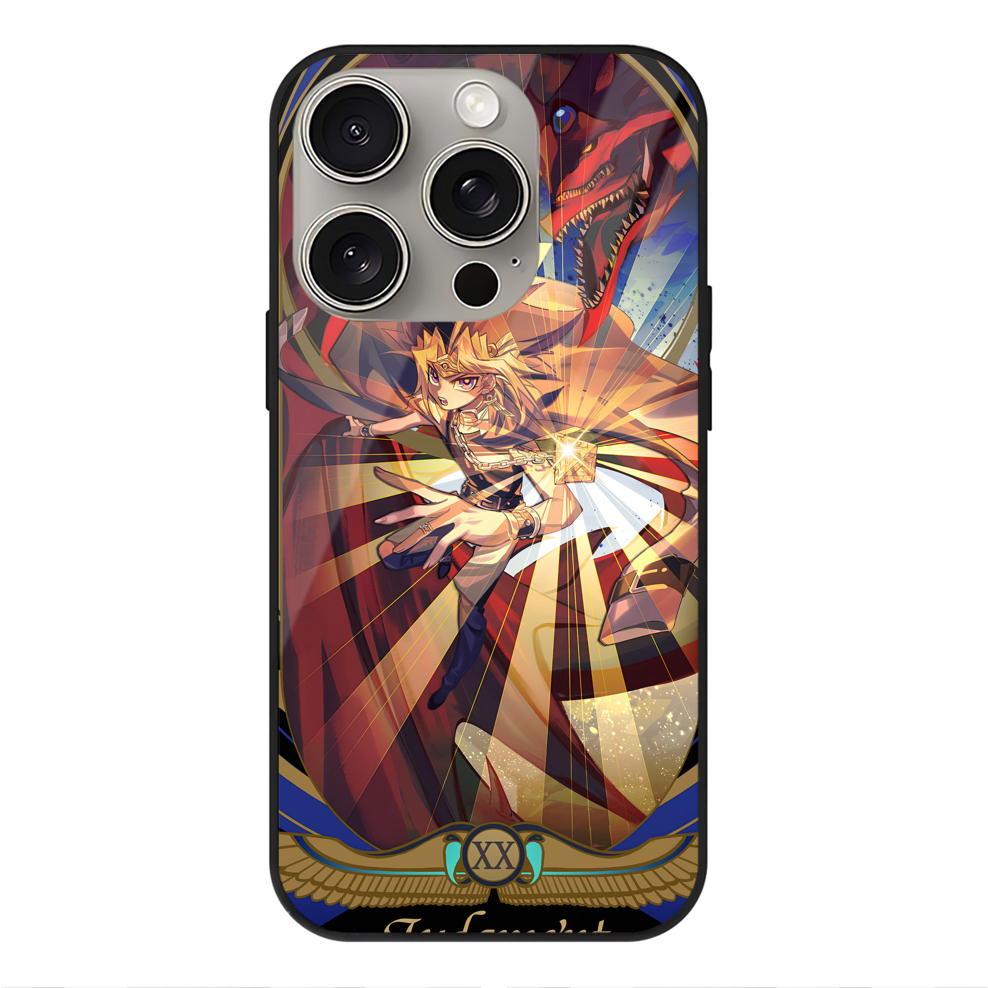 遊☆戯☆王 Yu-Gi-Oh! 【iPhone15Pro対応】スマホケース 耐衝撃＆黄変防止 背面ガラス
