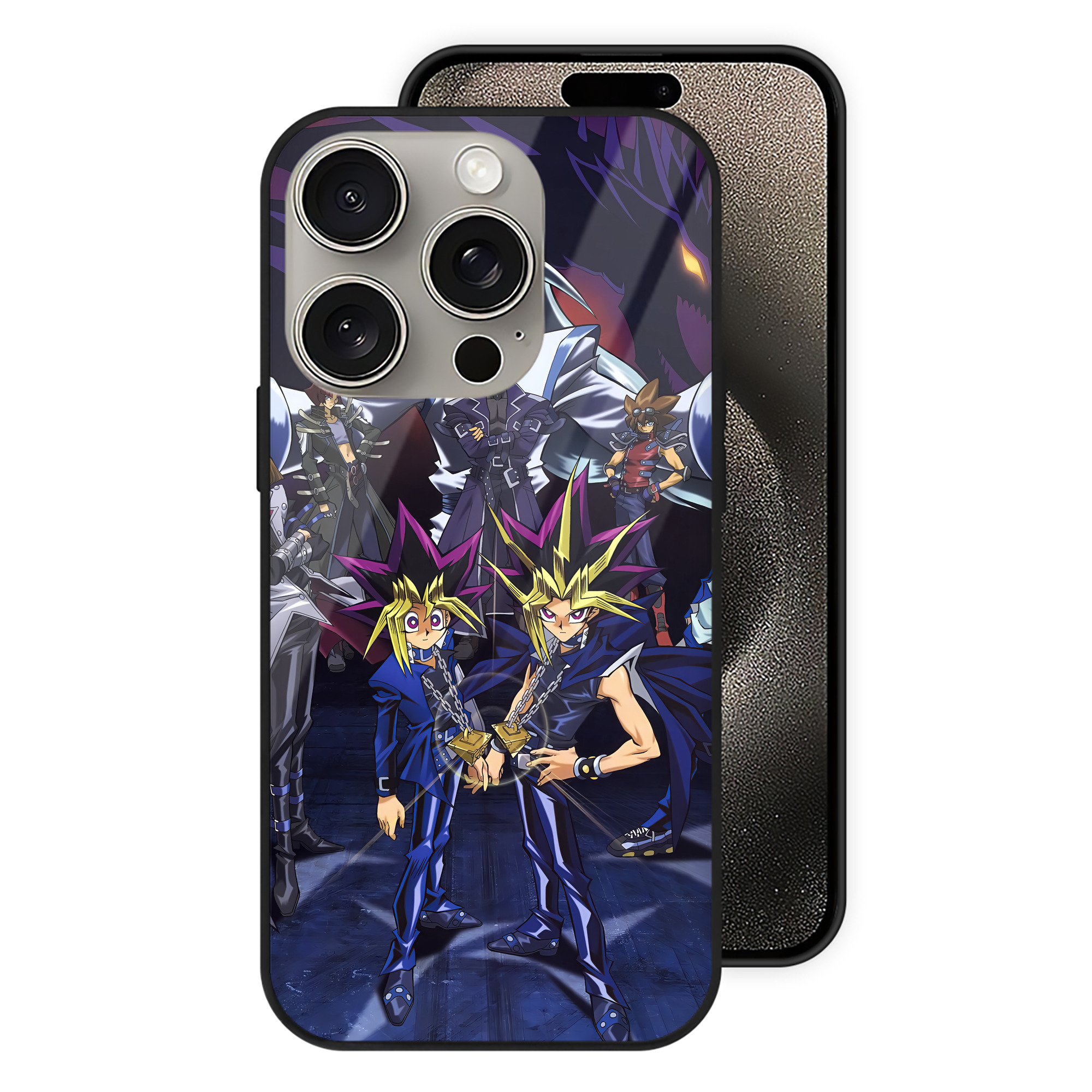 遊☆戯☆王 Yu-Gi-Oh! 【iPhone15Pro対応】スマホケース 耐衝撃＆黄変防止 背面ガラス