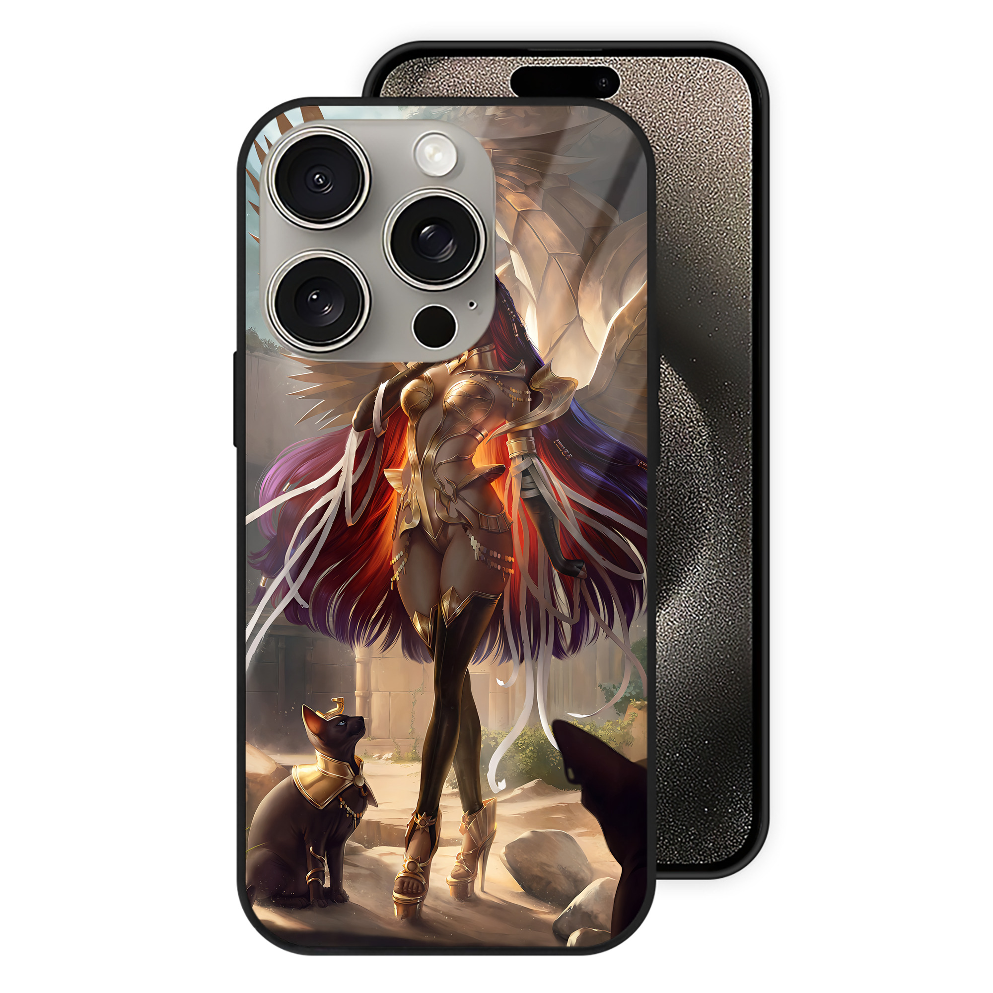 遊☆戯☆王 Yu-Gi-Oh! 【iPhone15Pro対応】スマホケース 耐衝撃＆黄変防止 背面ガラス