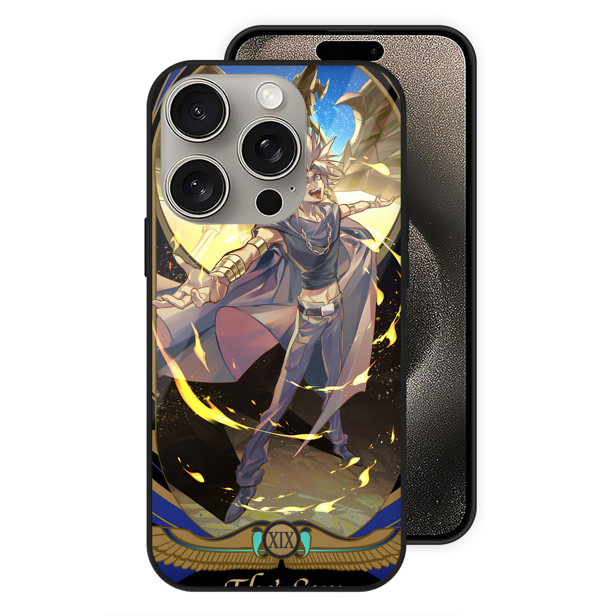 遊☆戯☆王 Yu-Gi-Oh! 【iPhone15Pro対応】スマホケース 耐衝撃＆黄変防止 背面ガラス