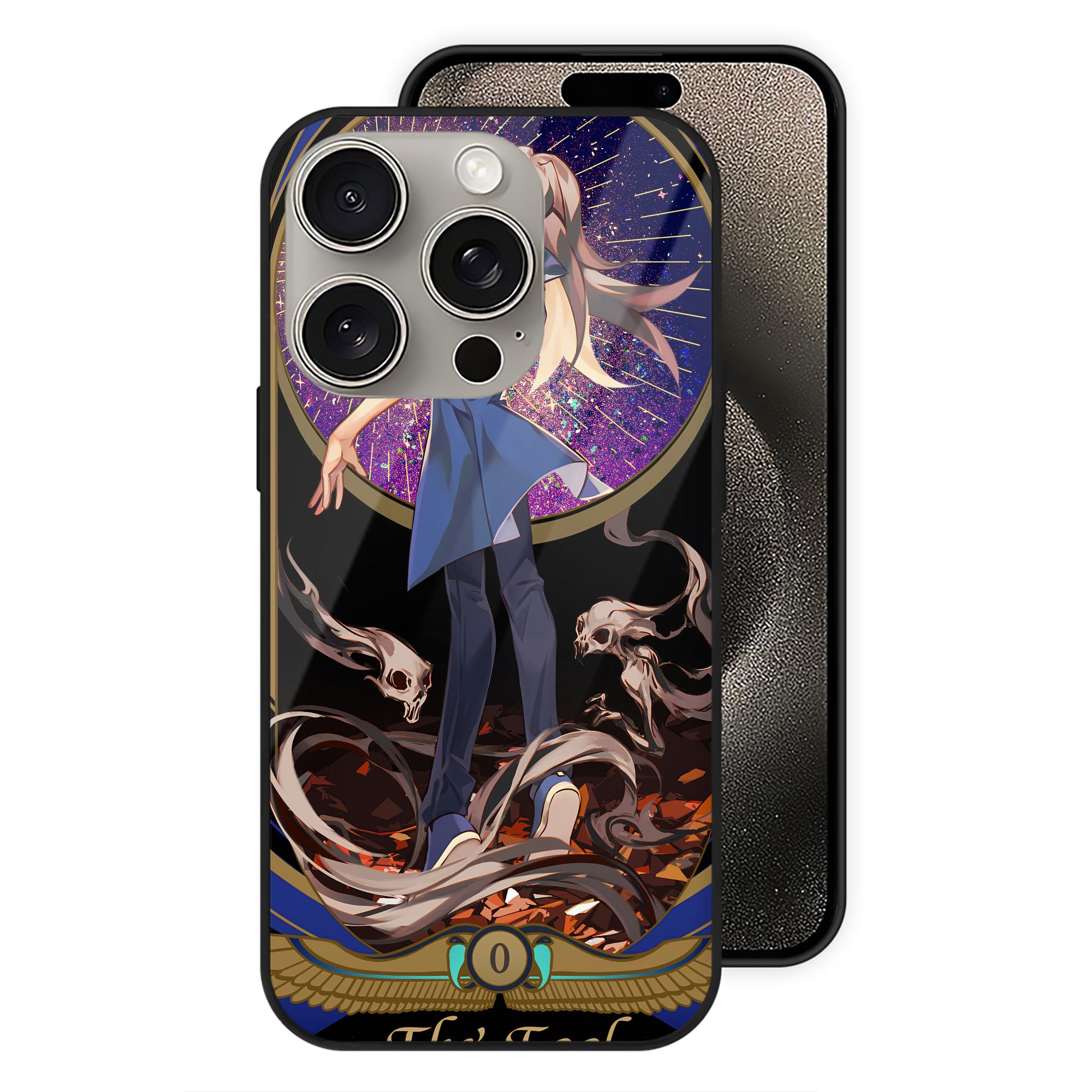 （画像用） 遊☆戯☆王 Yu-Gi-Oh! 【iPhone15Pro対応】スマホケース 耐衝撃＆黄変防止 背面ガラス
