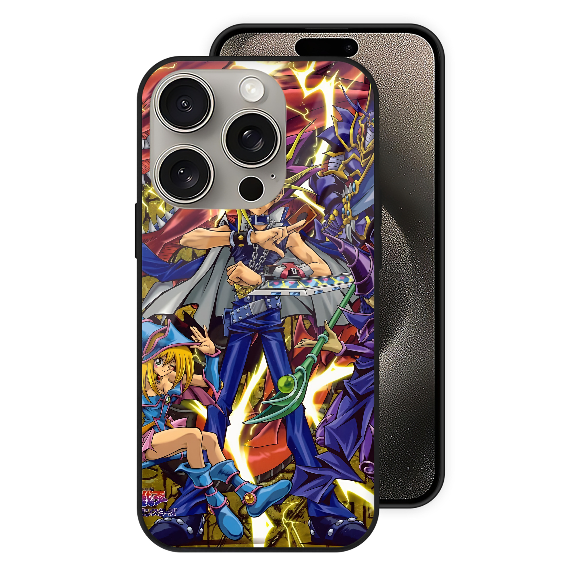 遊☆戯☆王 Yu-Gi-Oh! 【iPhone15Pro対応】スマホケース 耐衝撃＆黄変防止 背面ガラス