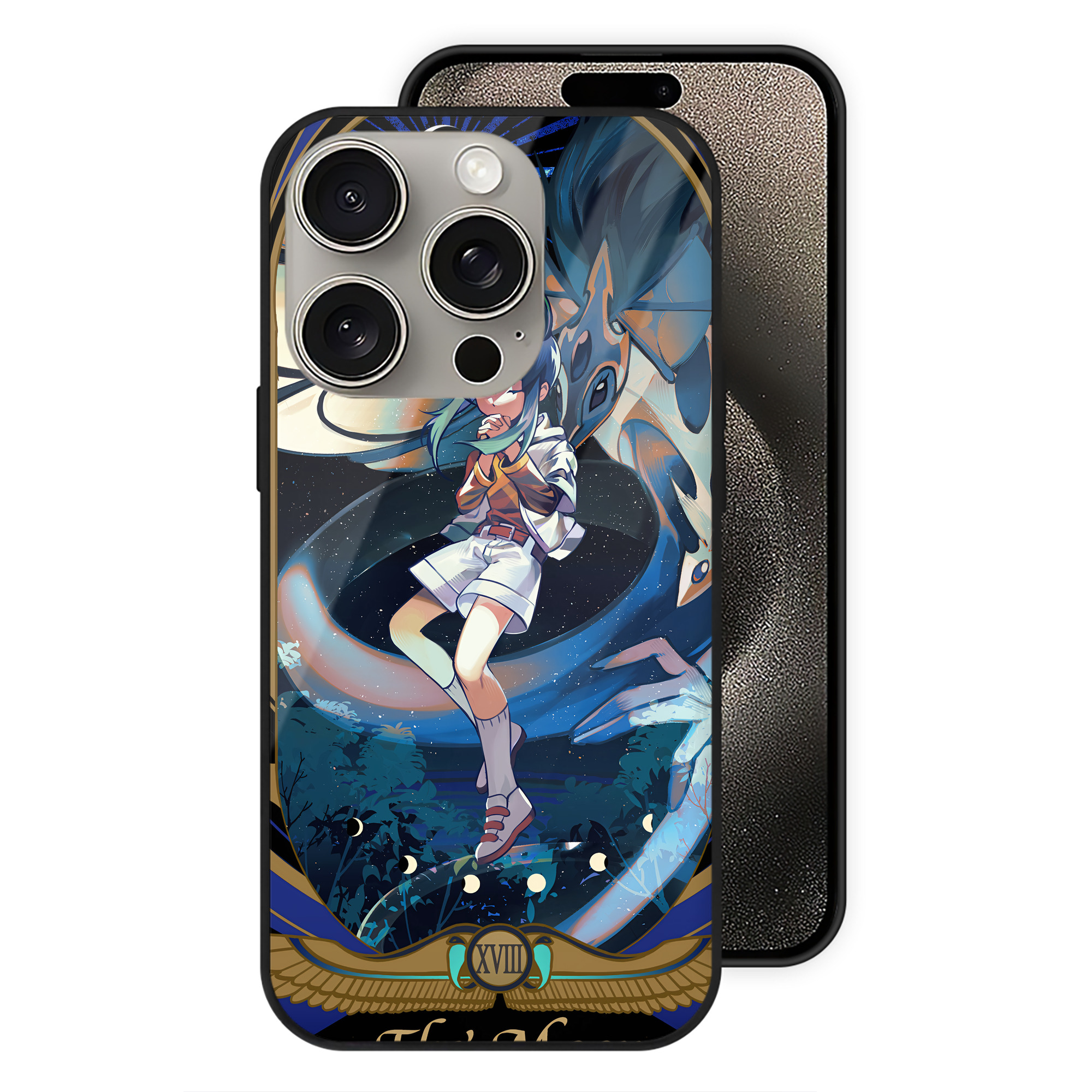 遊☆戯☆王 Yu-Gi-Oh! 【iPhone15Pro対応】スマホケース 耐衝撃＆黄変防止 背面ガラス