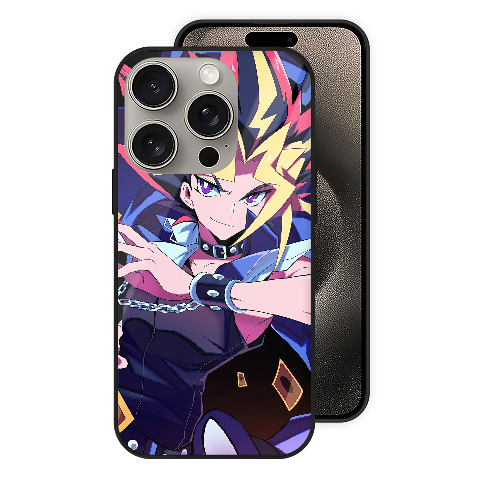 遊☆戯☆王 Yu-Gi-Oh! 【iPhone15Pro対応】スマホケース 耐衝撃＆黄変防止 背面ガラス