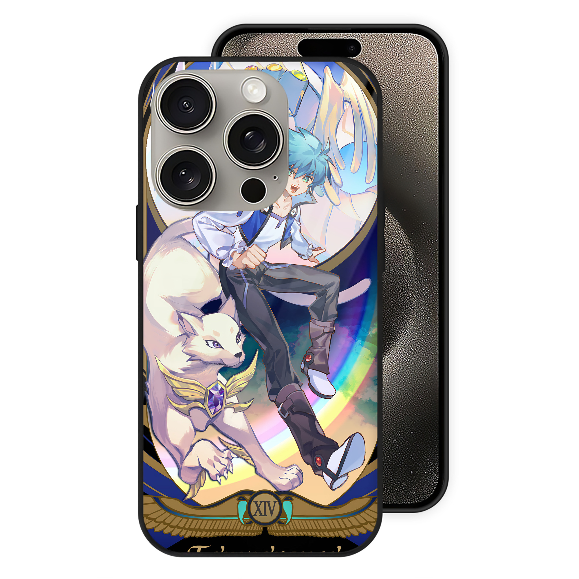 遊☆戯☆王 Yu-Gi-Oh! 【iPhone15Pro対応】スマホケース 耐衝撃＆黄変防止 背面ガラス