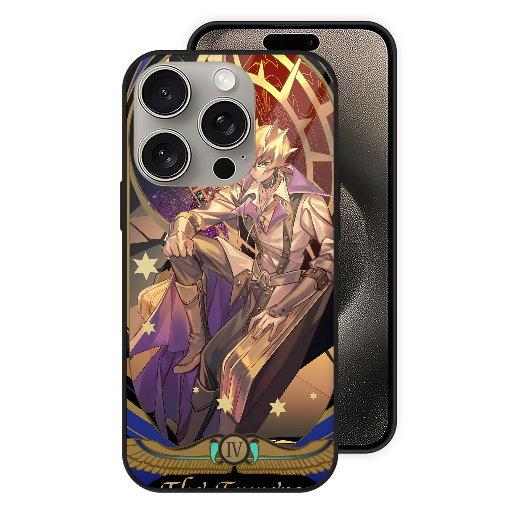 （画像用） 遊☆戯☆王 Yu-Gi-Oh! 【iPhone15Pro対応】スマホケース 耐衝撃＆黄変防止 背面ガラス