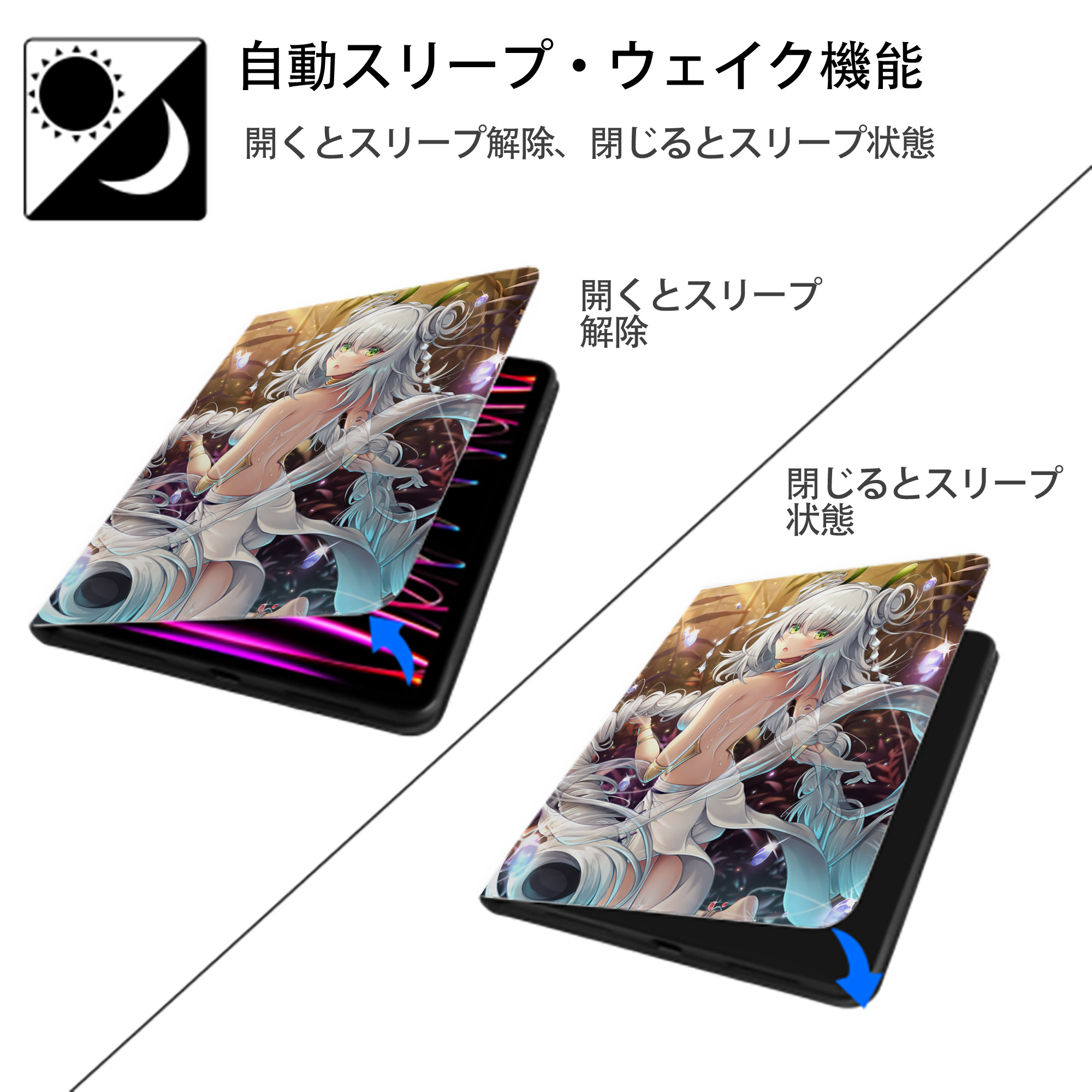 遊☆戯☆王 Yu-Gi-Oh! IPad ケース ペン収納付き 三つ折りスタンド PUレザー×シリコン 対応機種9.5/10.5/10.9インチ