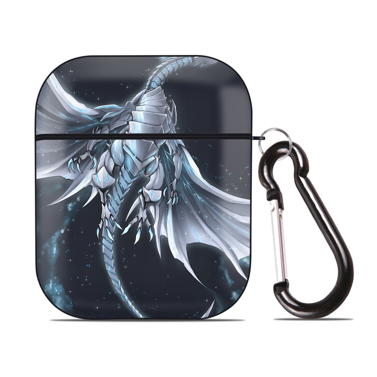 （画像用） 遊☆戯☆王 Yu-Gi-Oh! AirPods 第2世代保護ケース ハードシェル ブラック 耐衝撃・防指紋・カラビナ付き