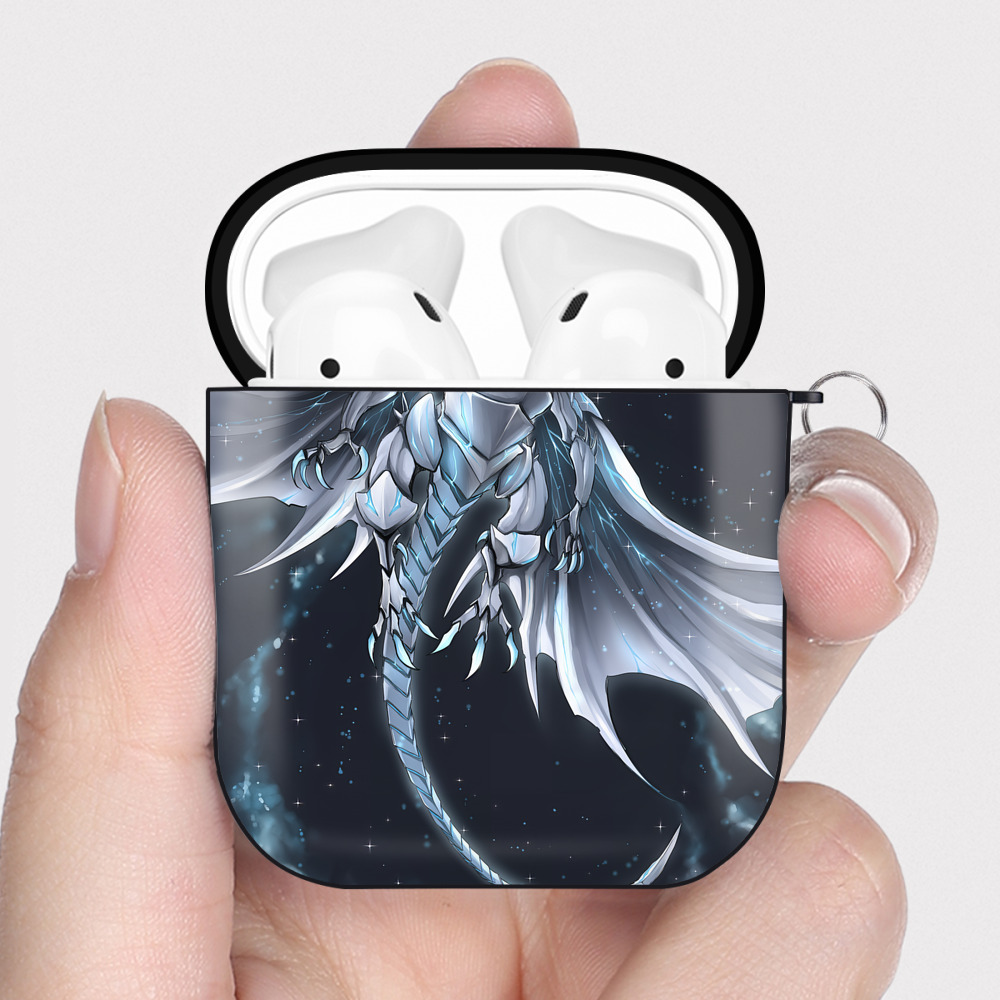 （画像用） 遊☆戯☆王 Yu-Gi-Oh! AirPods 第2世代保護ケース ハードシェル ブラック 耐衝撃・防指紋・カラビナ付き