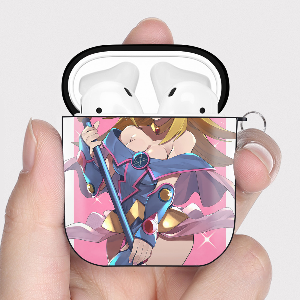 （画像用） 遊☆戯☆王 Yu-Gi-Oh! AirPods 第2世代保護ケース ハードシェル ブラック 耐衝撃・防指紋・カラビナ付き