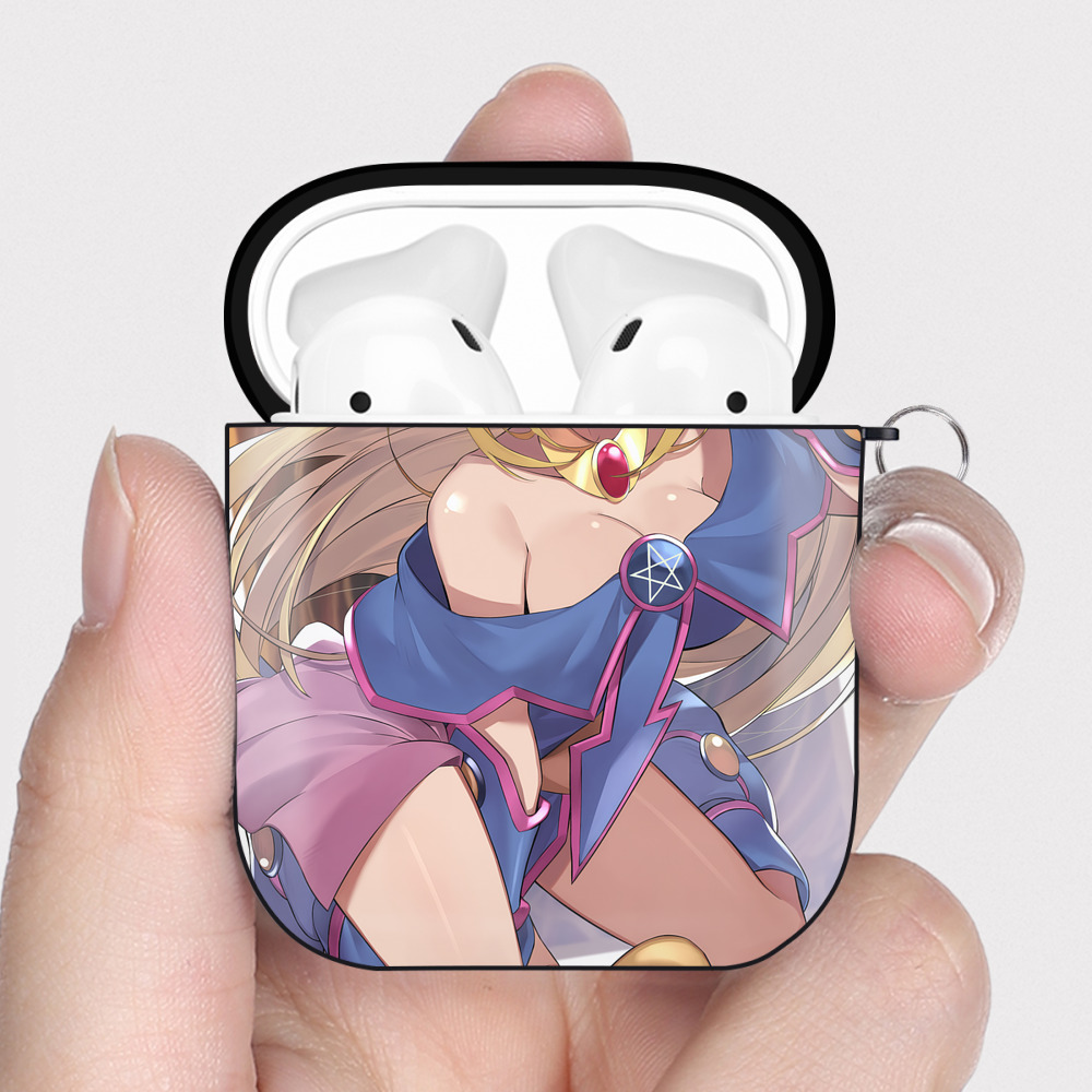 （画像用） 遊☆戯☆王 Yu-Gi-Oh! AirPods 第2世代保護ケース ハードシェル ブラック 耐衝撃・防指紋・カラビナ付き