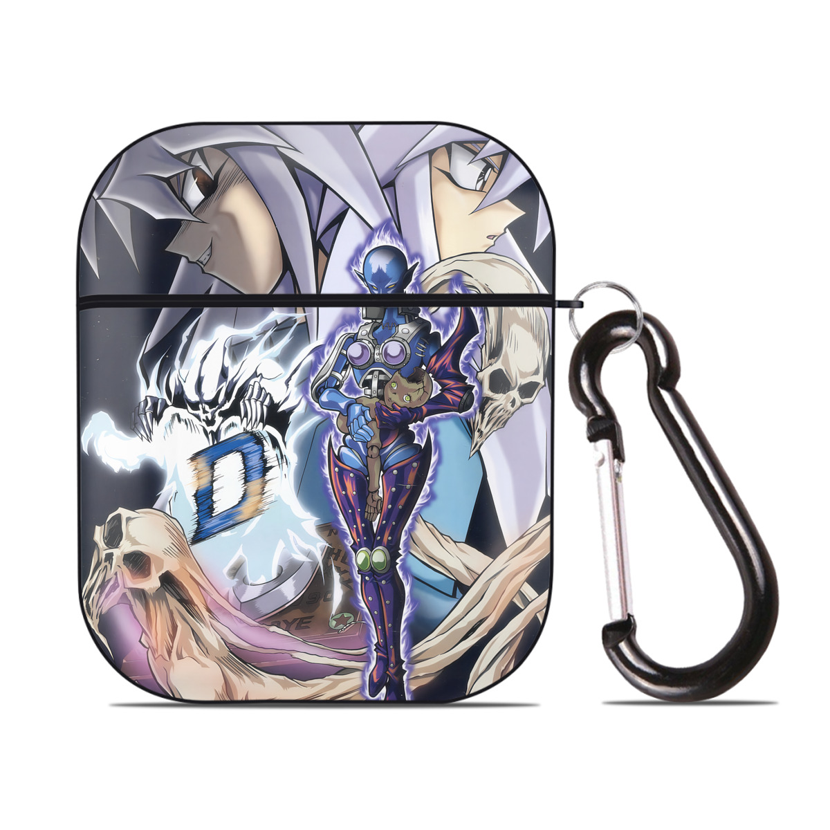 （画像用） 遊☆戯☆王 Yu-Gi-Oh! AirPods 第2世代保護ケース ハードシェル ブラック 耐衝撃・防指紋・カラビナ付き