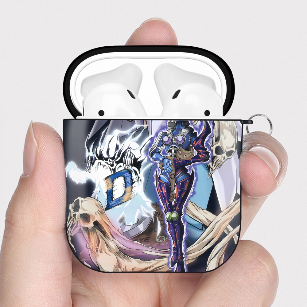 （画像用） 遊☆戯☆王 Yu-Gi-Oh! AirPods 第2世代保護ケース ハードシェル ブラック 耐衝撃・防指紋・カラビナ付き