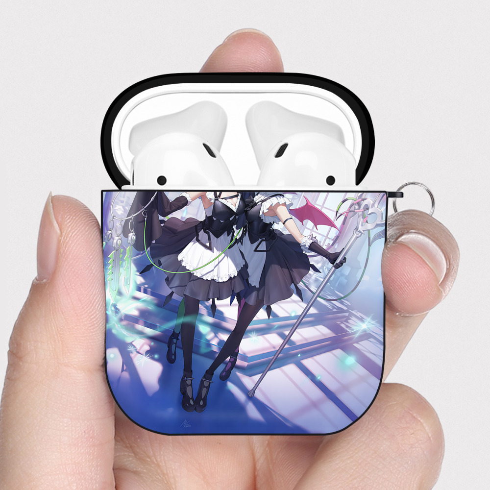 （画像用） 遊☆戯☆王 Yu-Gi-Oh! AirPods 第2世代保護ケース ハードシェル ブラック 耐衝撃・防指紋・カラビナ付き