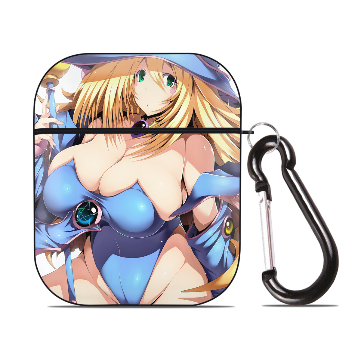 （画像用） 遊☆戯☆王 Yu-Gi-Oh! AirPods 第2世代保護ケース ハードシェル ブラック 耐衝撃・防指紋・カラビナ付き