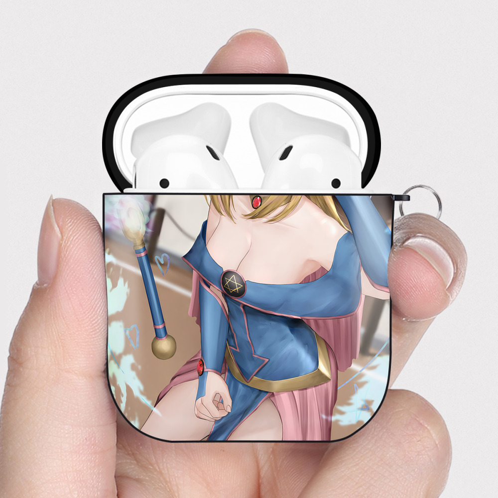 （画像用） 遊☆戯☆王 Yu-Gi-Oh! AirPods 第2世代保護ケース ハードシェル ブラック 耐衝撃・防指紋・カラビナ付き