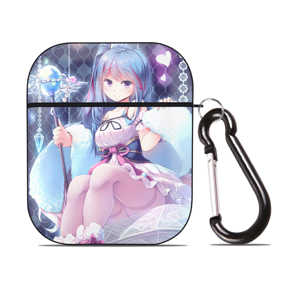 （画像用） 遊☆戯☆王 Yu-Gi-Oh! AirPods 第2世代保護ケース ハードシェル ブラック 耐衝撃・防指紋・カラビナ付き