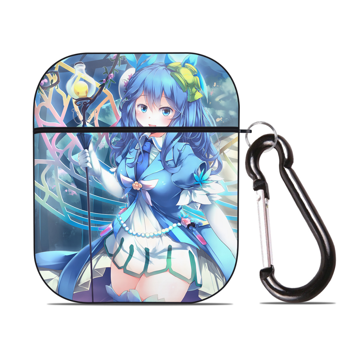 （画像用） 遊☆戯☆王 Yu-Gi-Oh! AirPods 第2世代保護ケース ハードシェル ブラック 耐衝撃・防指紋・カラビナ付き