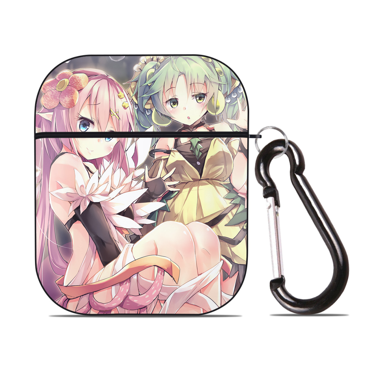 （画像用） 遊☆戯☆王 Yu-Gi-Oh! AirPods 第2世代保護ケース ハードシェル ブラック 耐衝撃・防指紋・カラビナ付き