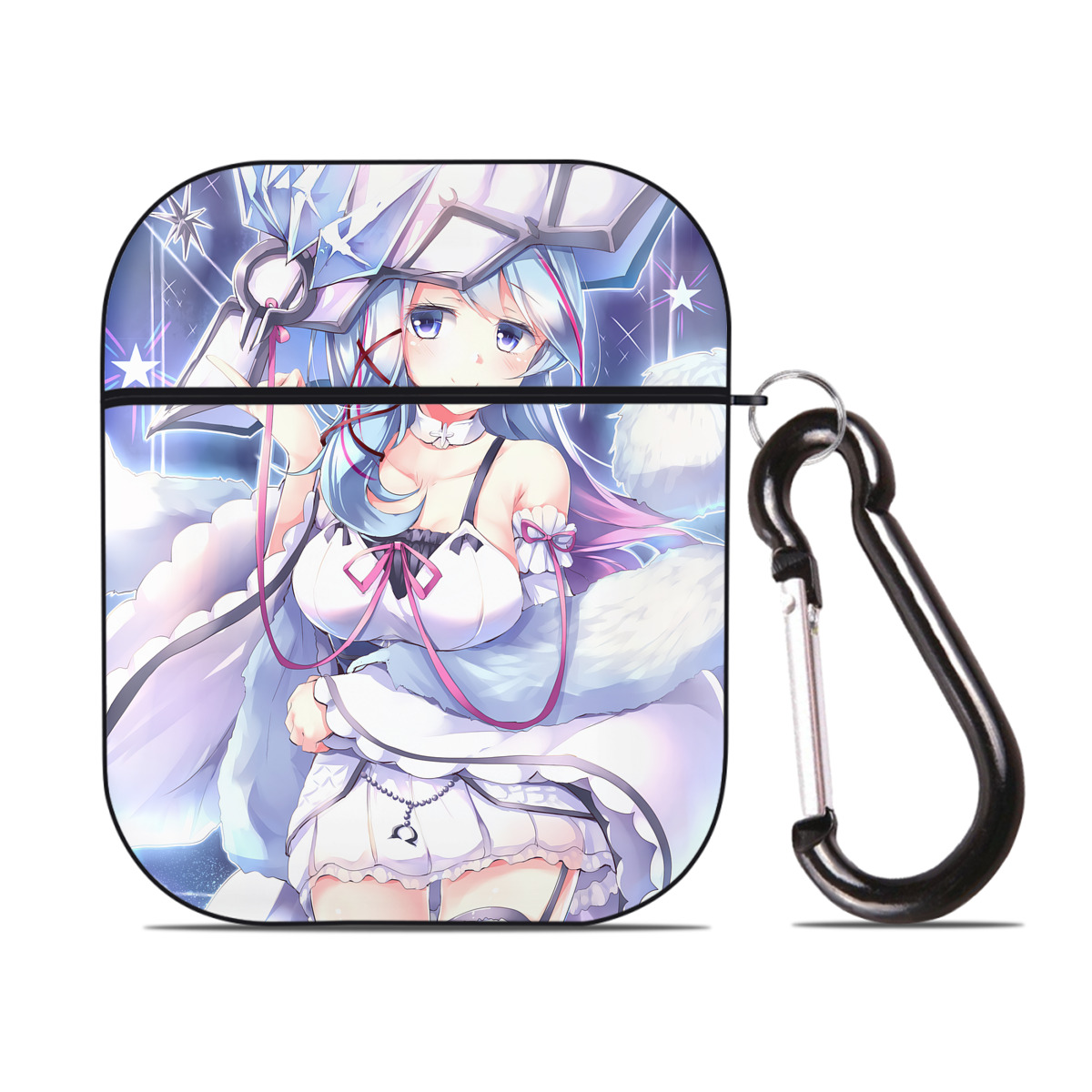 （画像用） 遊☆戯☆王 Yu-Gi-Oh! AirPods 第2世代保護ケース ハードシェル ブラック 耐衝撃・防指紋・カラビナ付き