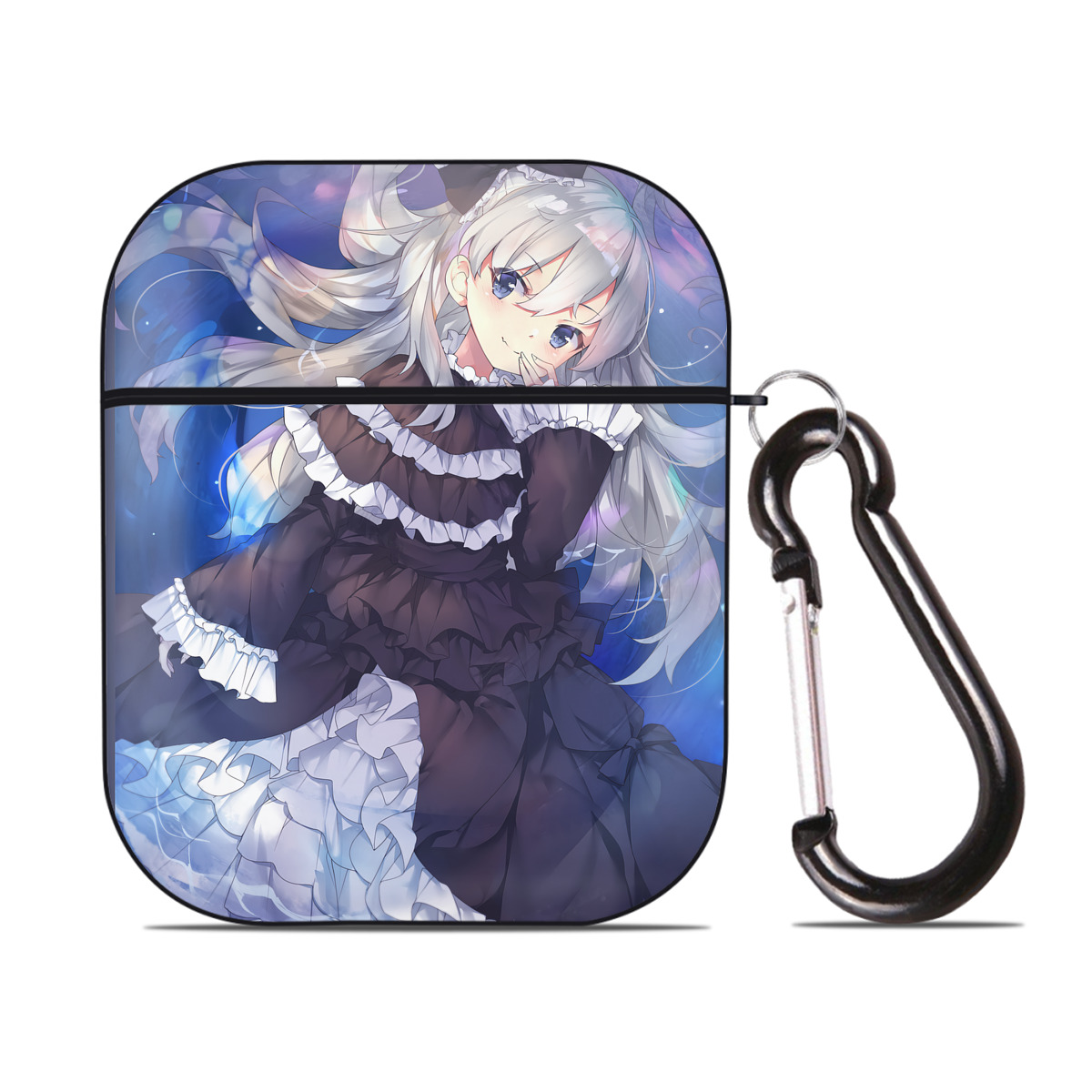 （画像用） 遊☆戯☆王 Yu-Gi-Oh! AirPods 第2世代保護ケース ハードシェル ブラック 耐衝撃・防指紋・カラビナ付き